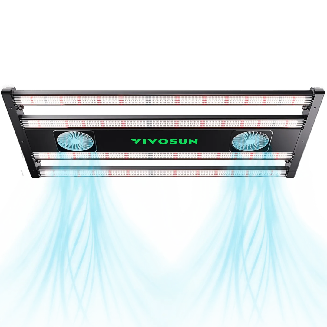 Vivosun AeroLight 320W LED Grow Light, Indoor Plant Light Bars with Circulation Fan for Grow Tent Cooling Ventilation, Tunable Full Spectrum, Support App Control, GrowHub Compatible, 4x2ft Coverage