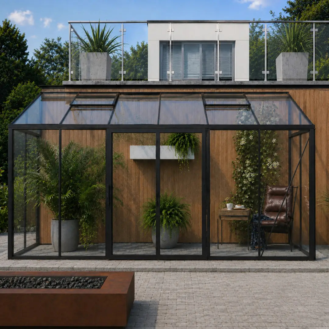YourGreenhouses Scandiglas Lean-To Greenhouse