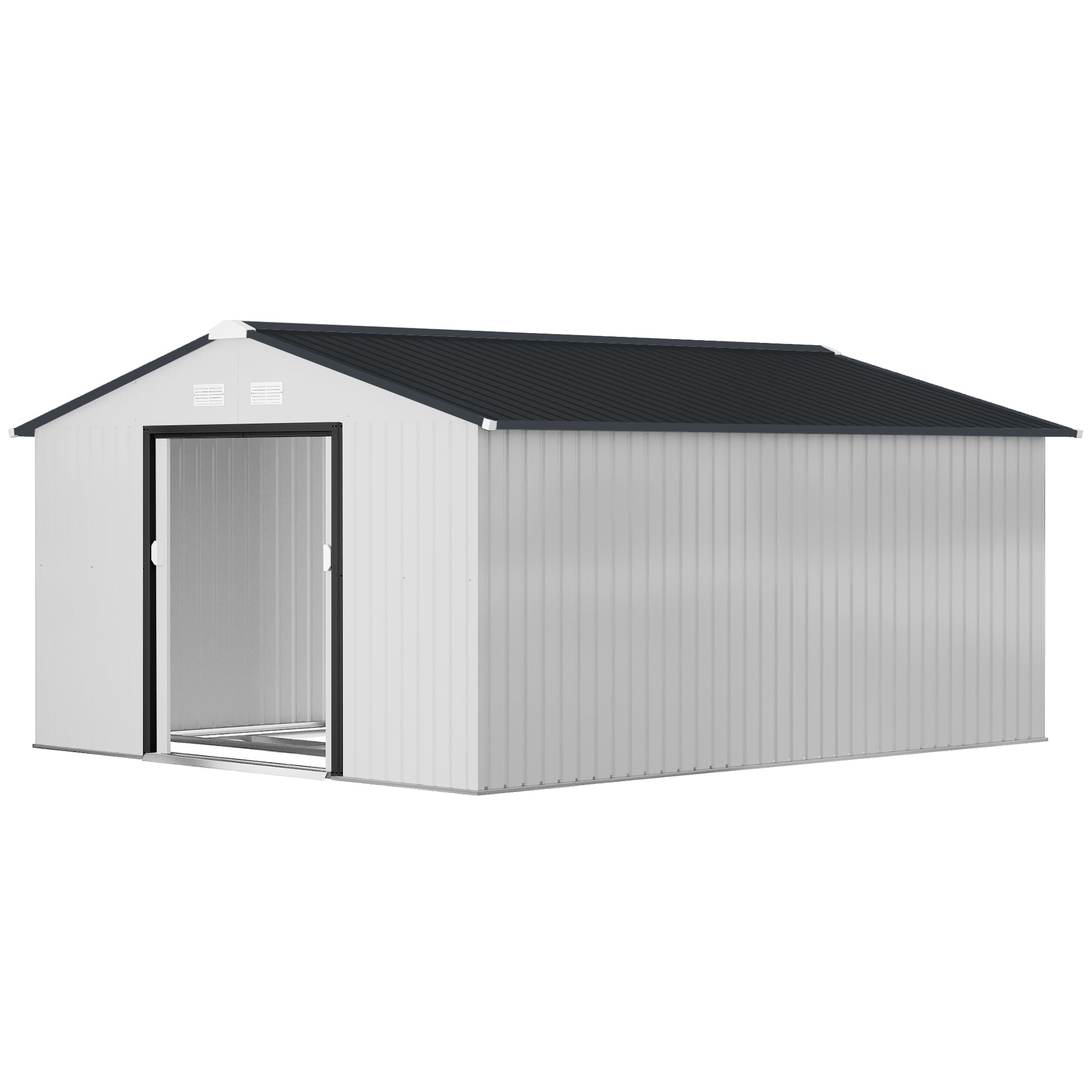 Garden Metal Shed, Storage Shed Utility Storage with Double Locking Doors for Bike, Yard Tools,