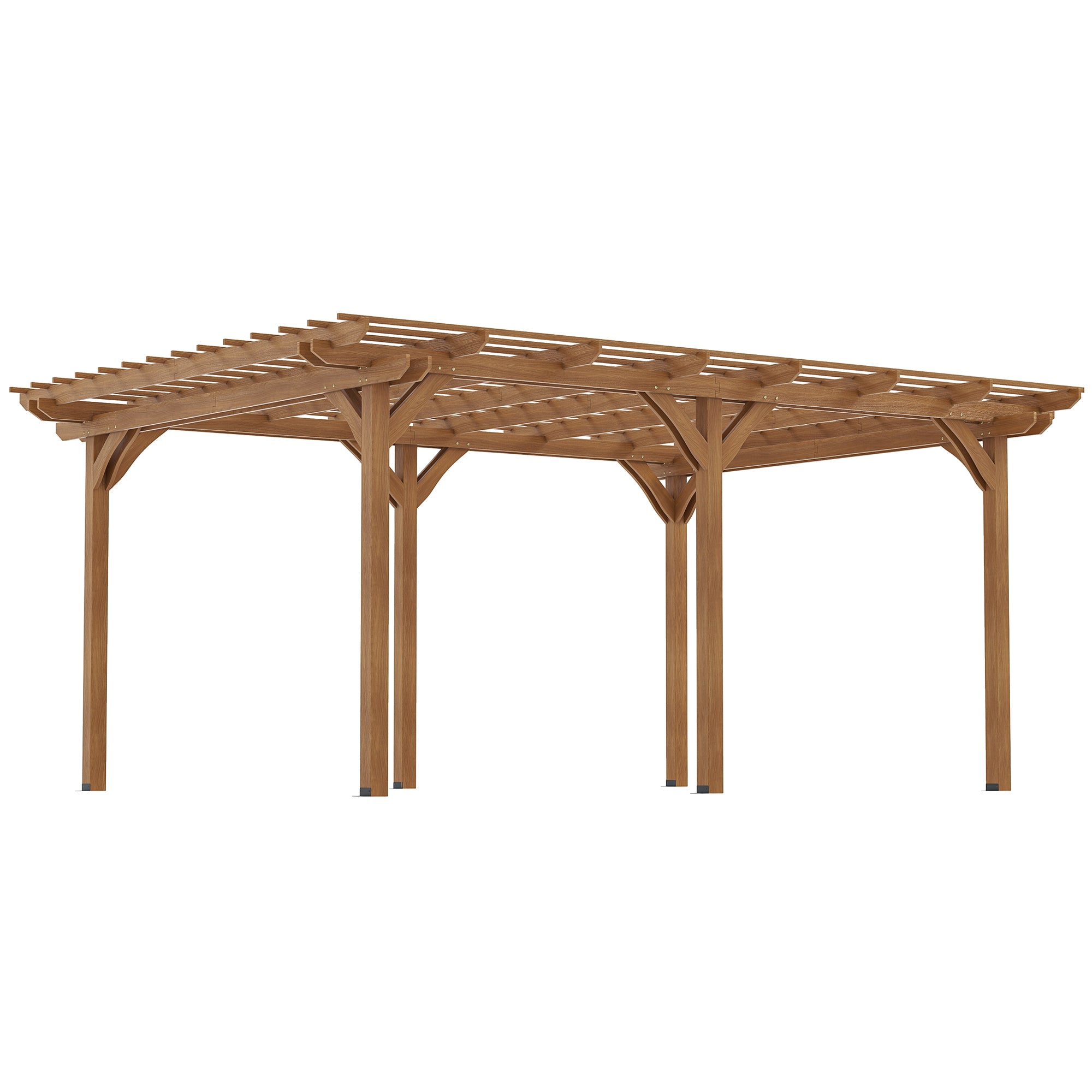 12' x 16' Outdoor Pergola Grape Trellis, Wood Gazebo for Climbing Plants at Garden, Patio,
