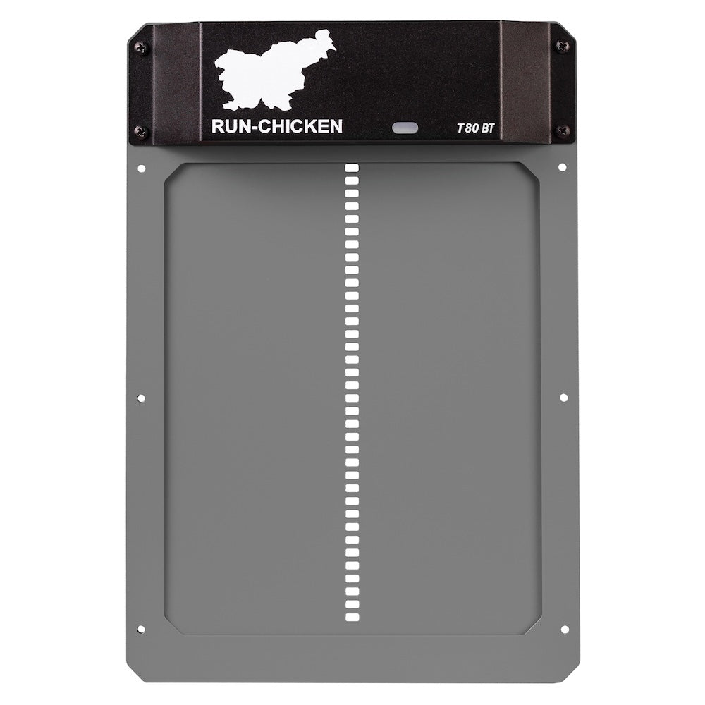 RUN-CHICKEN T80 Automatic Coop Door – Grey (with Bluetooth)