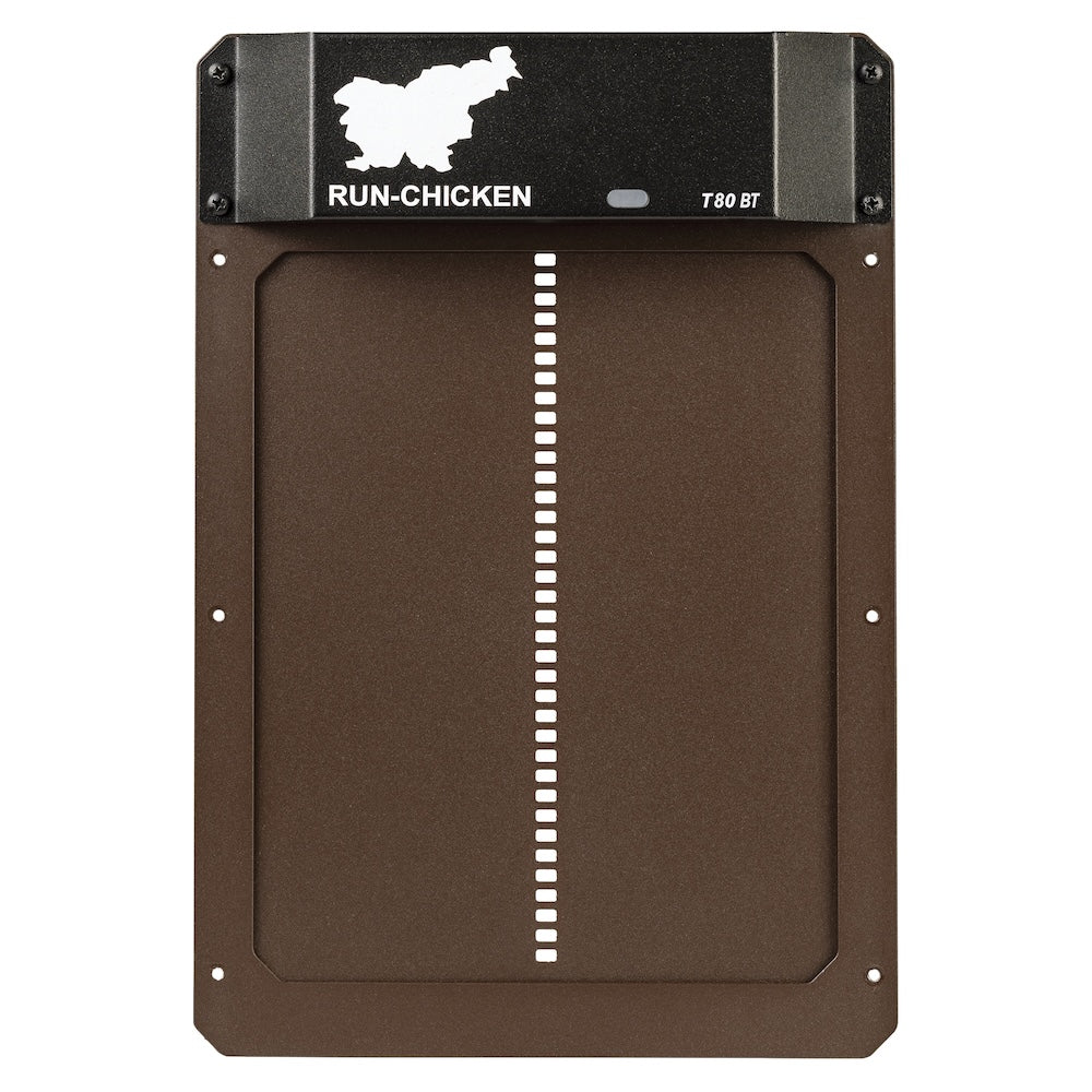 RUN-CHICKEN T80 Automatic Coop Door – Brown (with Bluetooth)