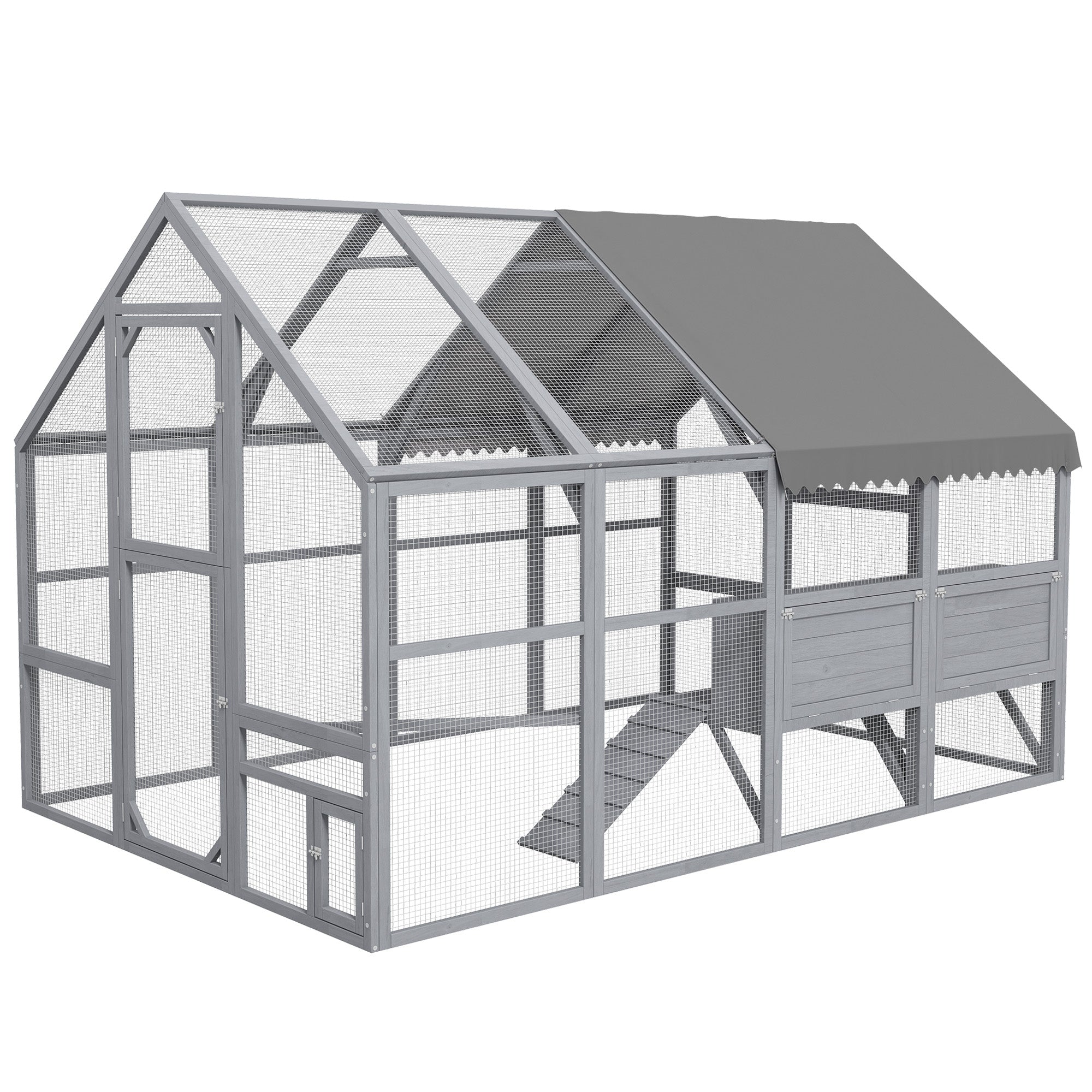9' x 6' x 6' Large Chicken Coop with Nesting Box, Water-Resistant and Anti-UV Cover for 8-12