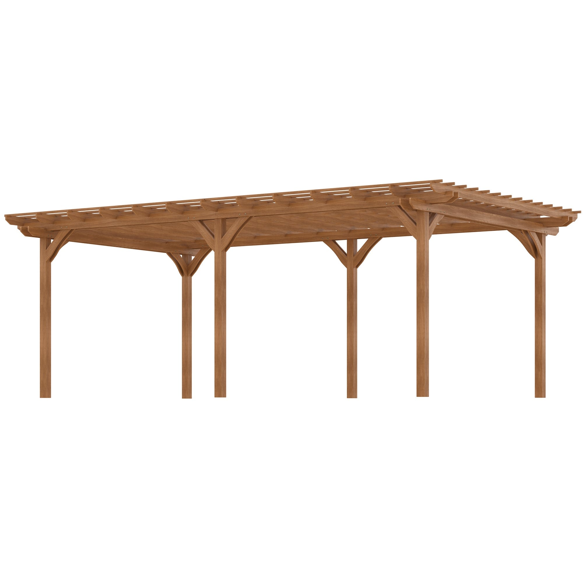 12' x 20' Outdoor Pergola, Wood Gazebo Grape Trellis with Stable Structure for Climbing Plant