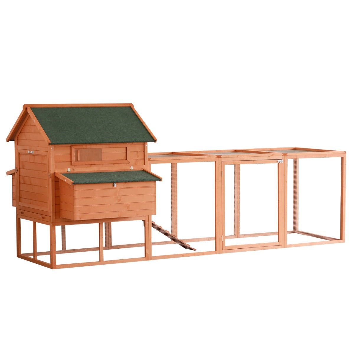 136.5" Chicken Coop Wooden Large Chicken House Deluxe Rabbit Hutch Lockable Poultry Hen Cage
