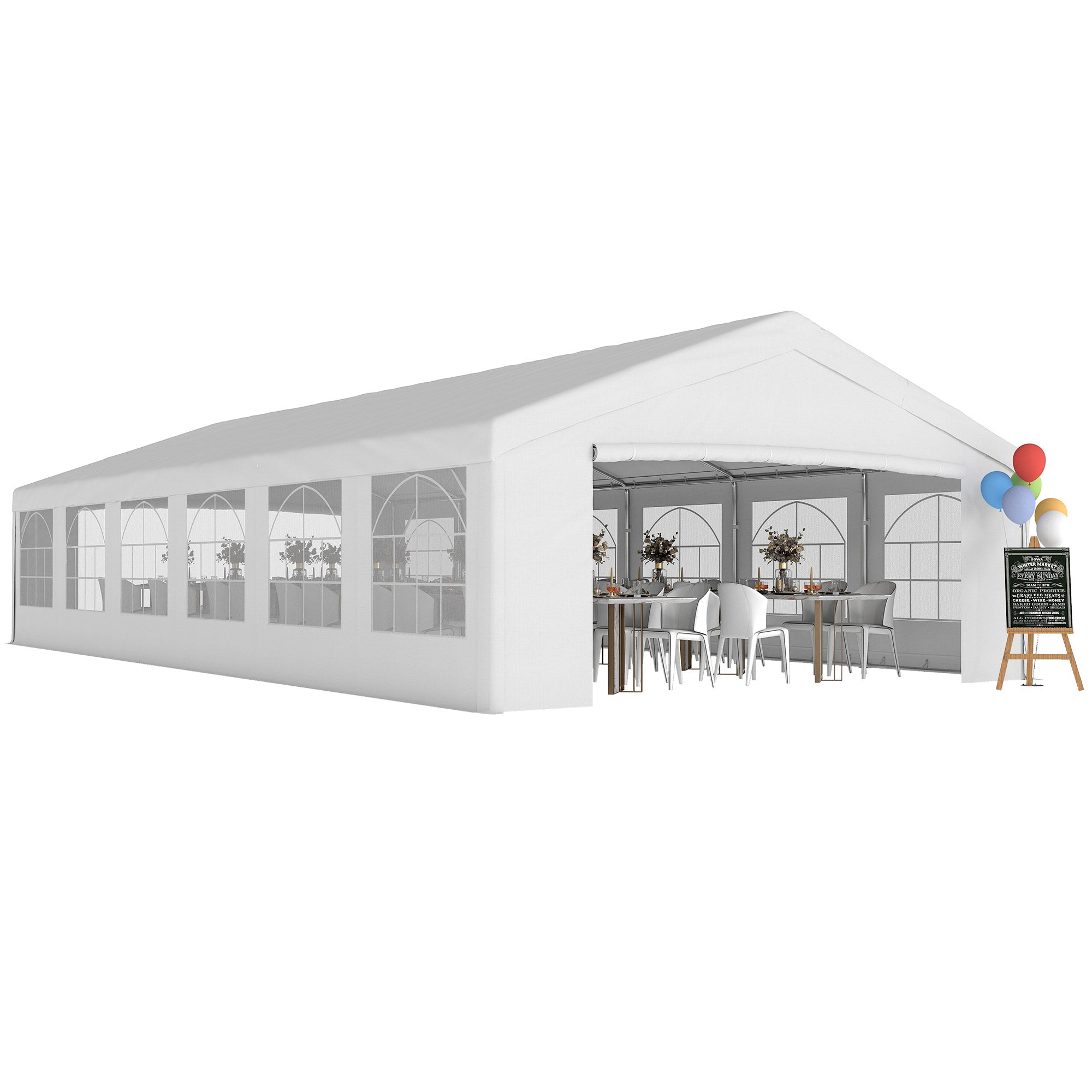 20 x 40 ft Heavy Duty Party Tent Outdoor Gazebo Wedding Tent Event Shelter Carport BBQ with