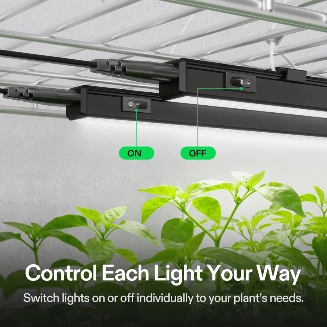 Vivosun T5 Grow Lights for Indoor Plants, 5000K Full Spectrum LED Plant Light Strip with Timer & Dimming Controller for Seed Starting