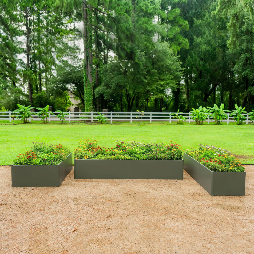 Vego 17" Tall Modern 2' x 8' Metal Raised Garden Bed
