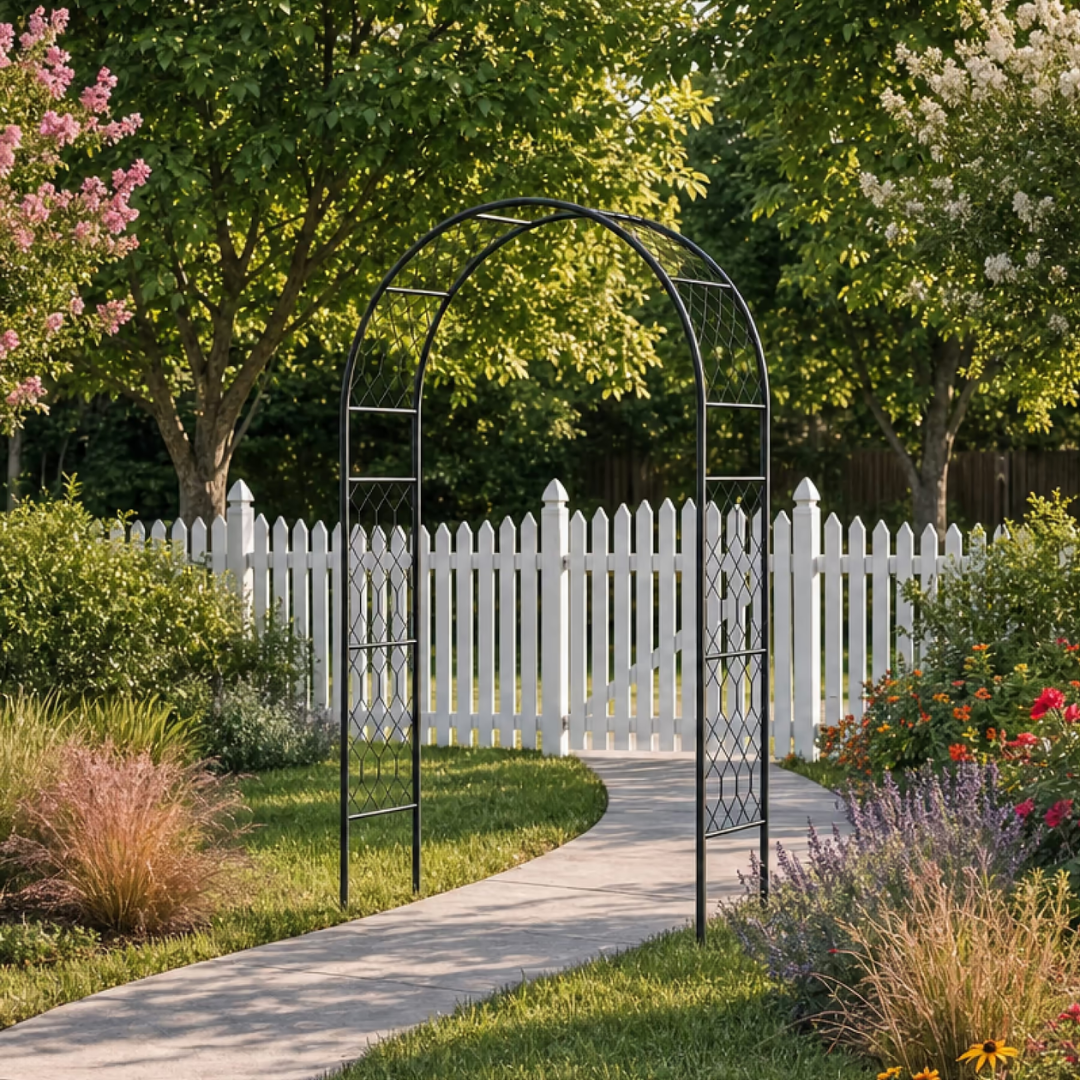 Vego Round Garden Arch - Lattice Frame