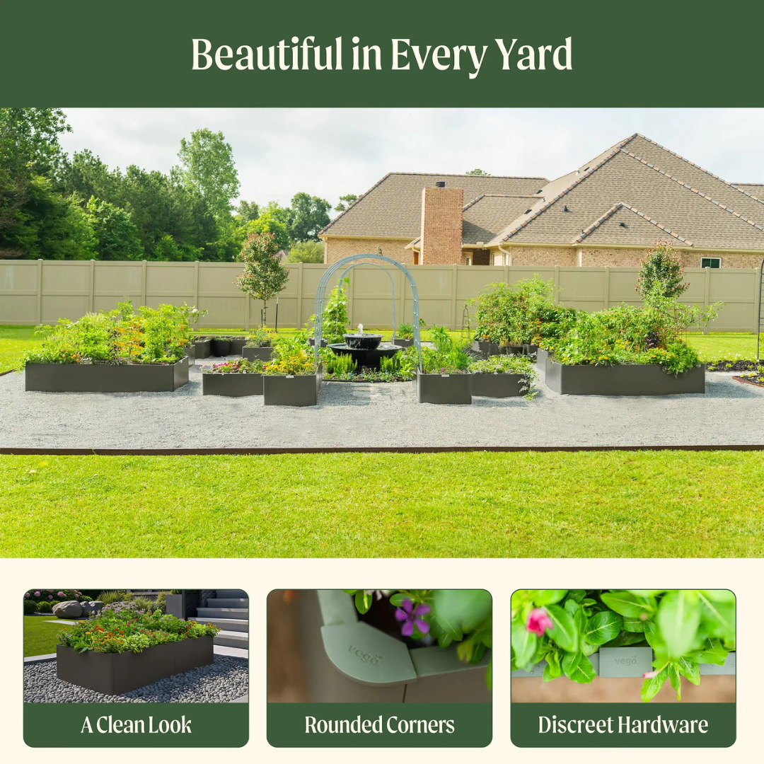 Vego 17" Tall Modern 3' x 6' Metal Raised Garden Bed