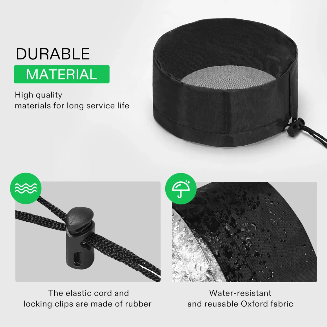 Vivosun Grow Tent Duct Filter Vent Cover w/ Elastic Band and Fixed Buckle, 2 Pcs