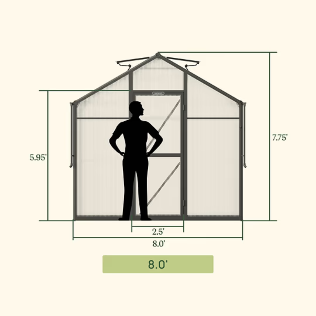 Vego Junior Victorian Greenhouse - 8.0ft Wide