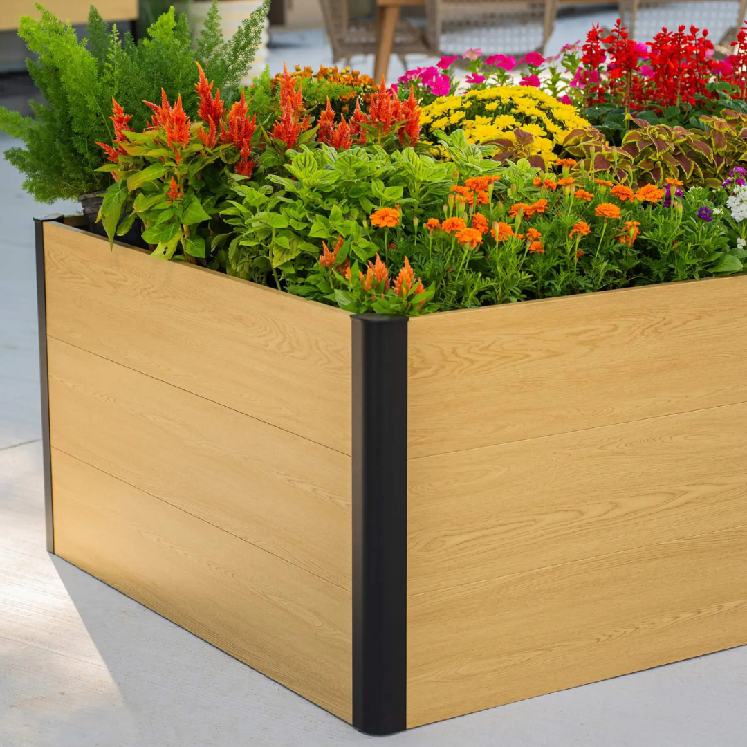 Vego 26" Tall Woodgrain 4' x 8' Metal Raised Garden Bed
