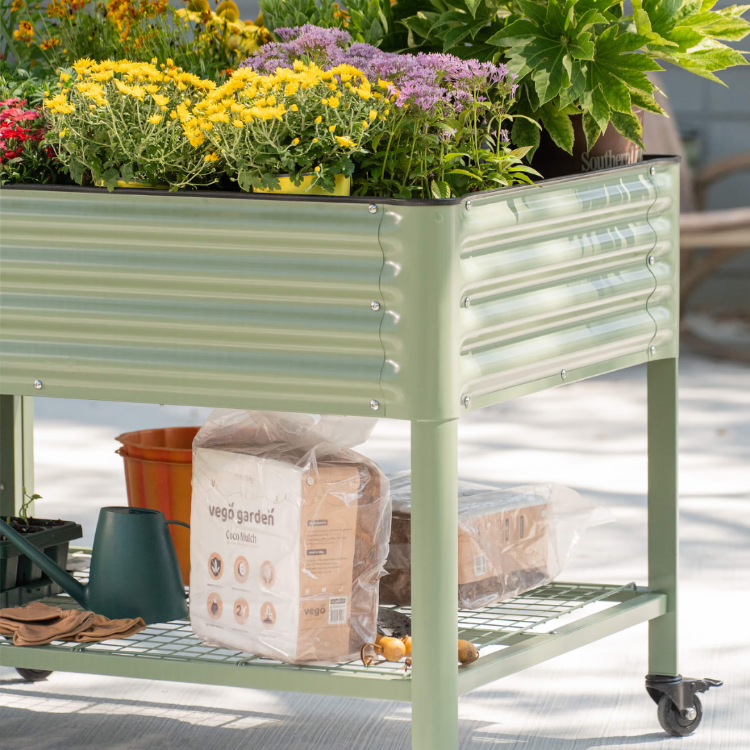 Vego Elevated Garden Bed - Jumbo Series 3' x 8' Wheels Included
