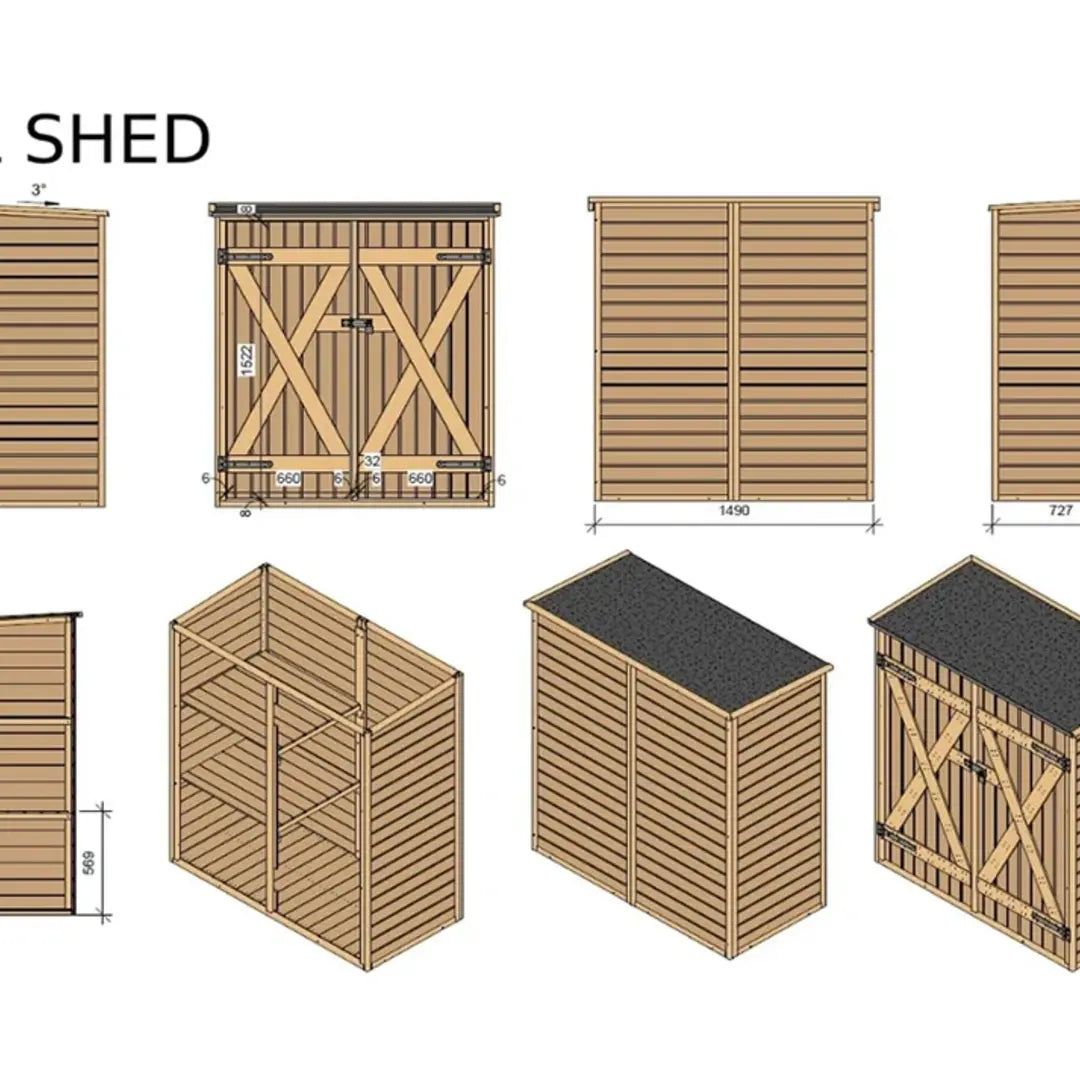 YourGreenhouses Garden Shed with Shelving System