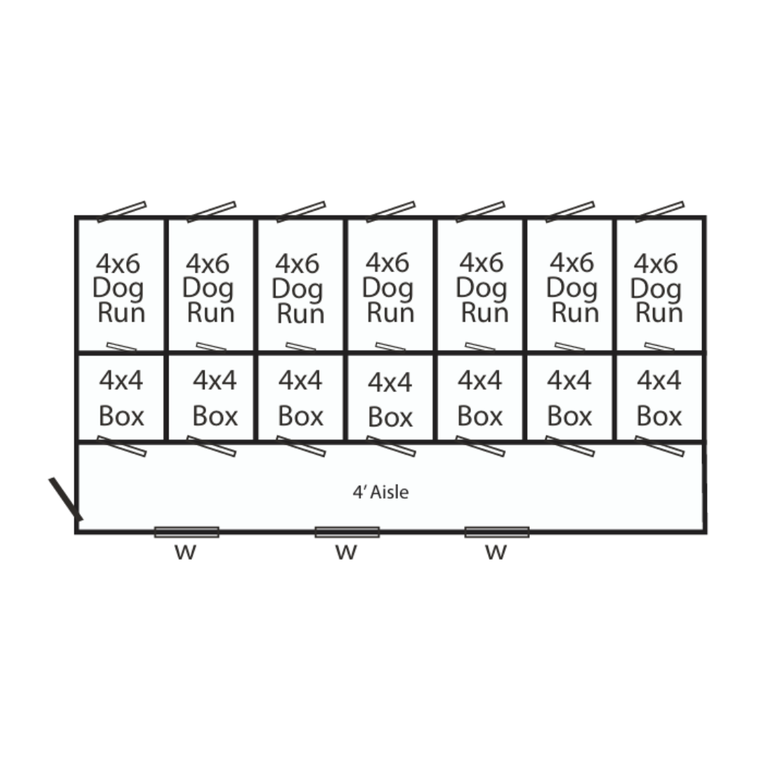 Bierd in Hand 14×28 7-Run Commercial Kennel