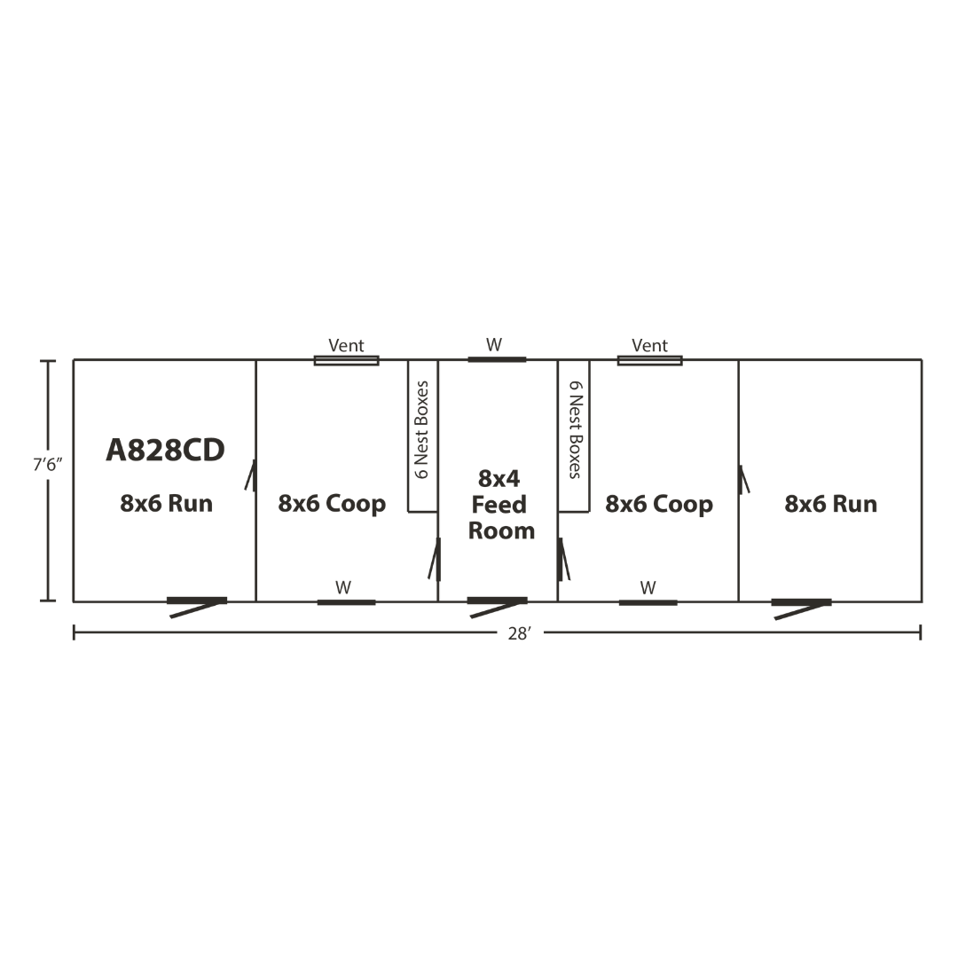 Bird in Hand 8×28 A-Frame Combination Chicken Coop