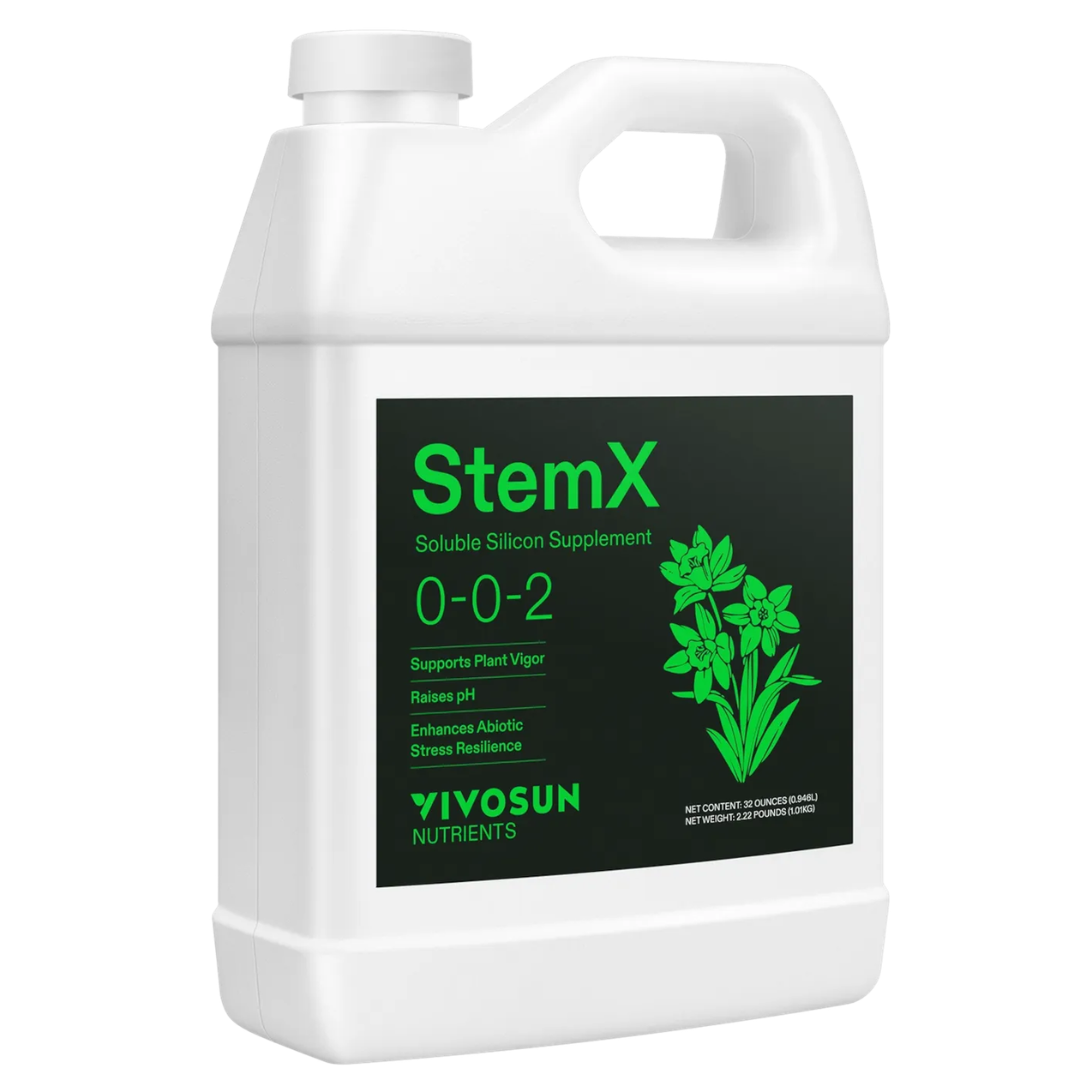 Vivosun StemX (0-0-2) Silica for Plants, Soluble Silicon Plant Supplement Fertilizer, Liquid Nutrient Solution for Strong Stems, Healthy Leaves, Boost Plant Resilience & pH Balance, 32 oz