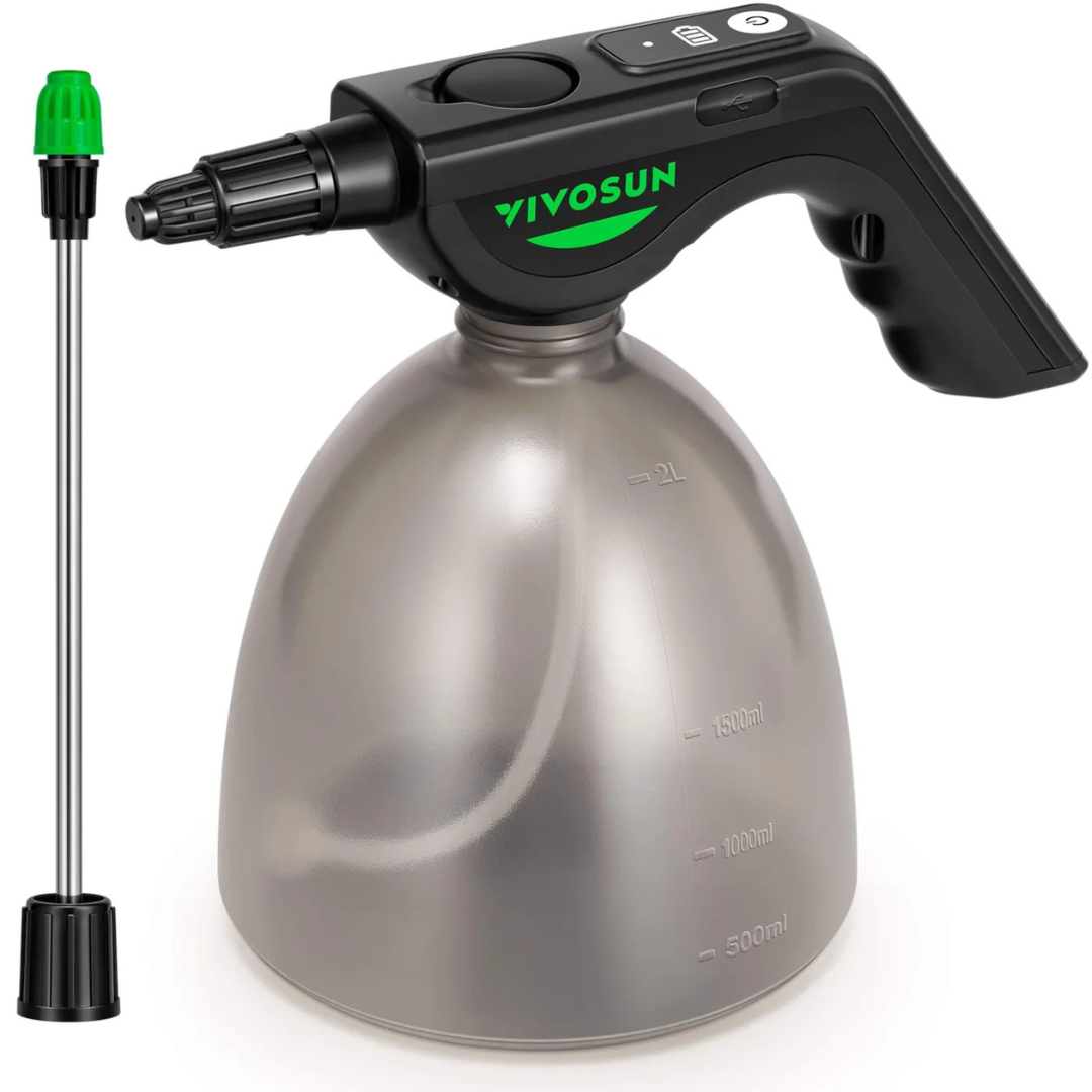 Vivosun Battery Powered Sprayer 0.5Gallon, Electric Spray Bottle USB Rechargeable, 2.2 Ah Battery