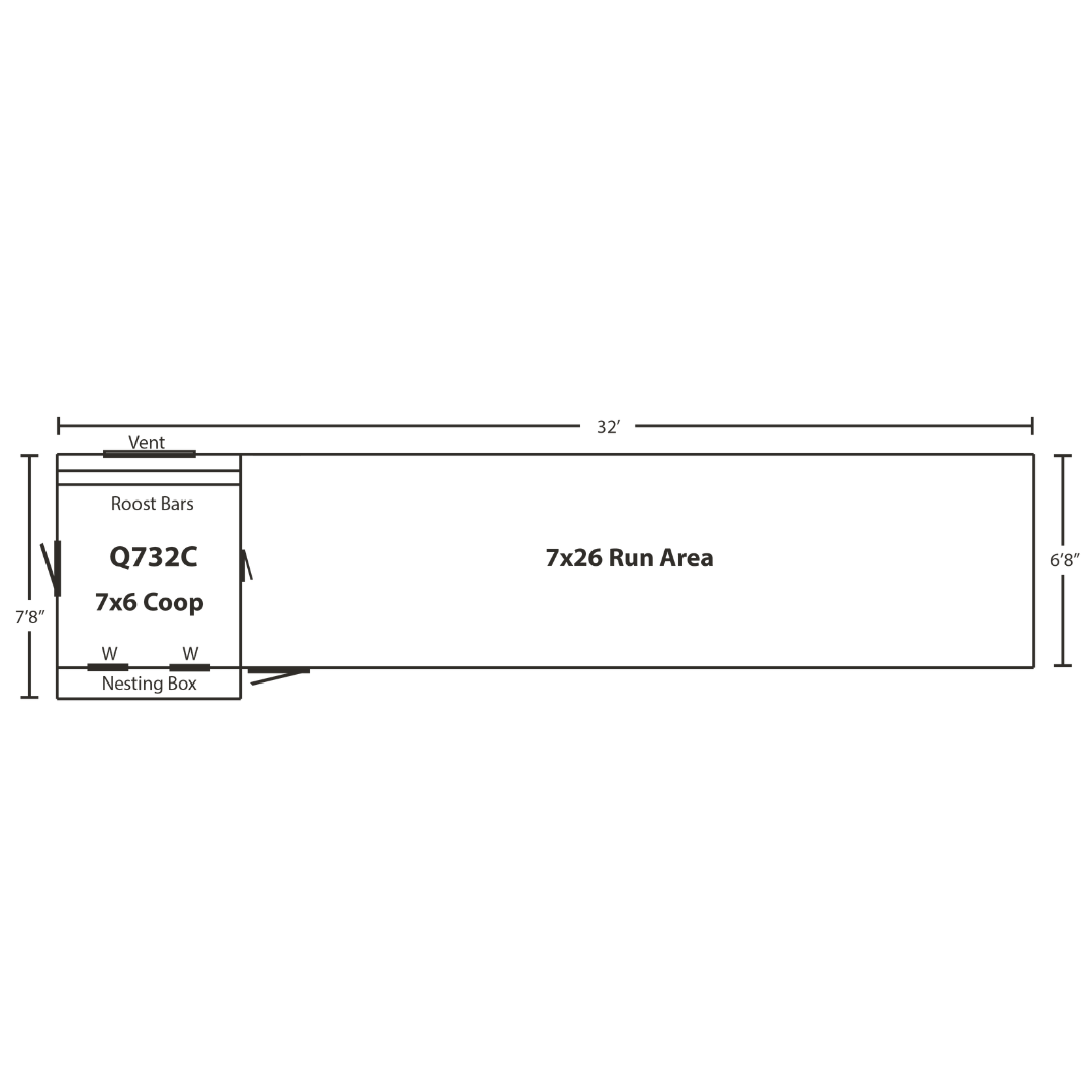 Bird in Hand 7×32 Quaker Combination Chicken Coop