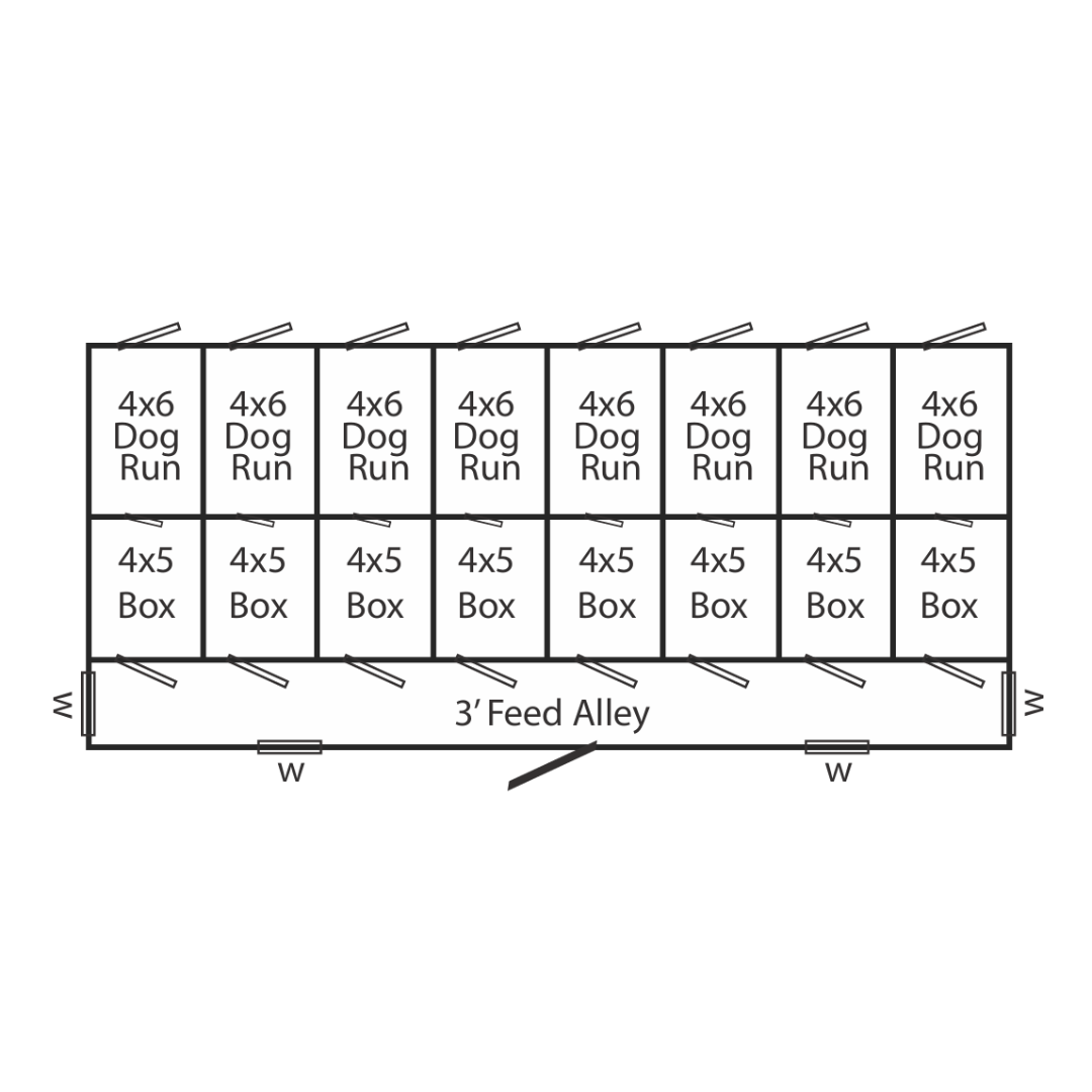 Bird in Hand 14×32 8-Run Commercial Kennel
