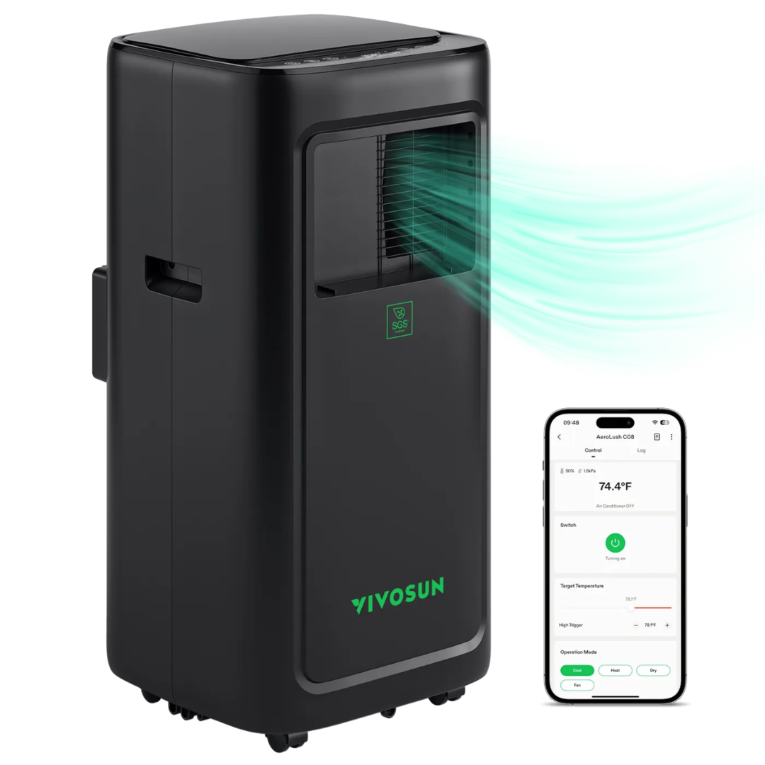 Vivosun AeroLush C08 Intelligent Air Conditioner, 4-in-1 Function, with Temperature & Humidity Sensor Probe