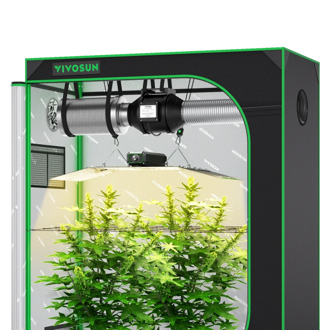 Vivosun Starter Grow Tent Kit, 4 × 2ft 2-Plant System, WiFi-Controlled Grow System with Full Spectrum LED Grow Light, Automatic Ventilation, GrowHub Outlet A22 with Temperature and Humidity Sensor