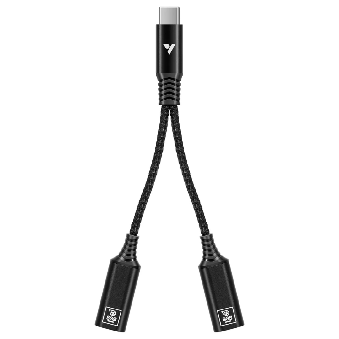 Vivosun USB-C Splitter with 1 Male to 2 Female, 2-in-1 Type C Splitter, Daisy-chain Adapter Dongle for GrowHub Controller E42A