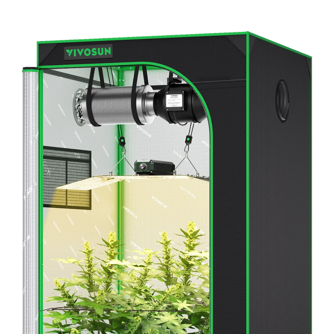 Vivosun Starter Grow Tent Kit, 3 × 3ft 3-Plant System, WiFi-Controlled Grow System with Full Spectrum LED Grow Light, Automatic Ventilation, GrowHub Outlet A22 with Temperature and Humidity Sensor
