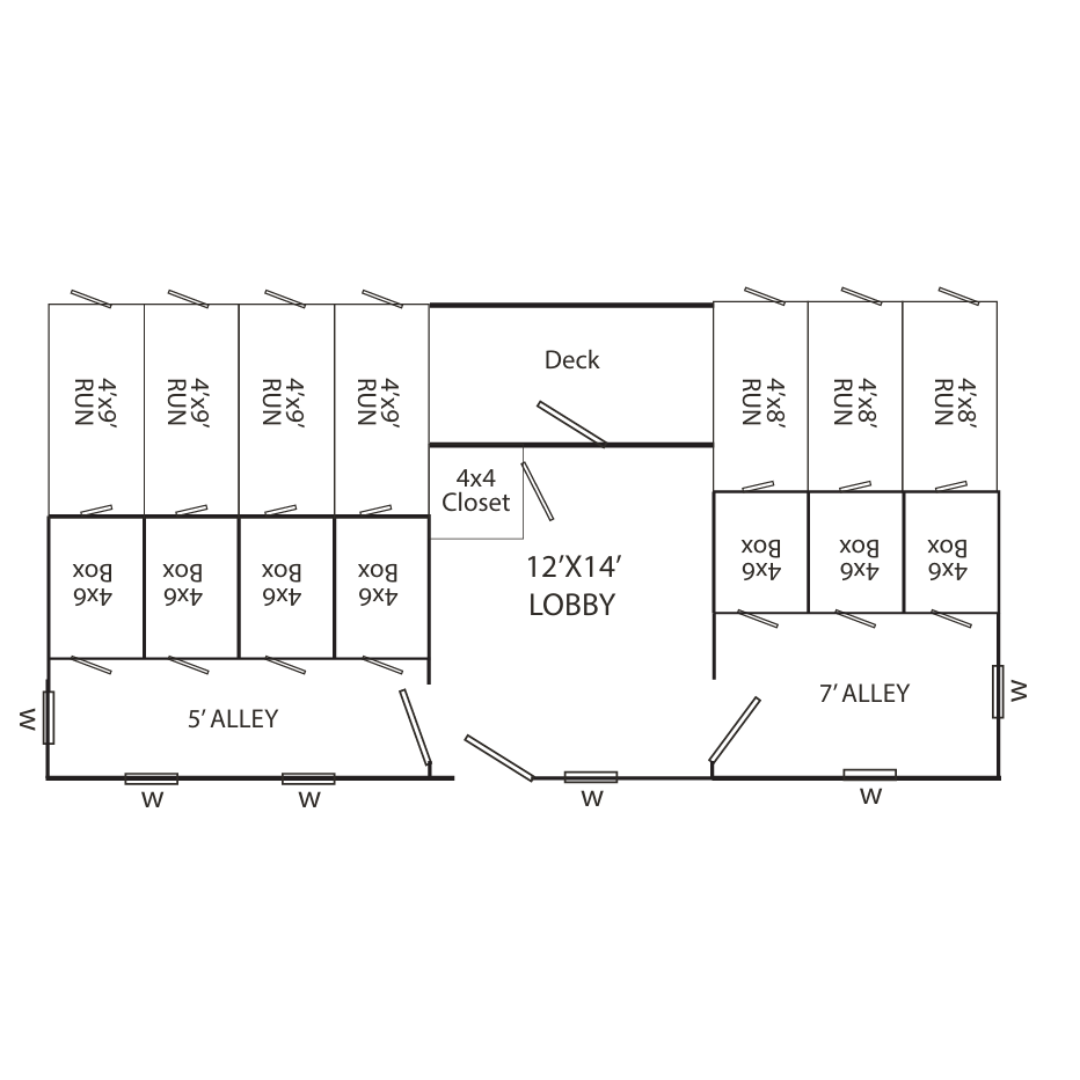 Bird in Hand 14×40 7-Run Commercial Kennel