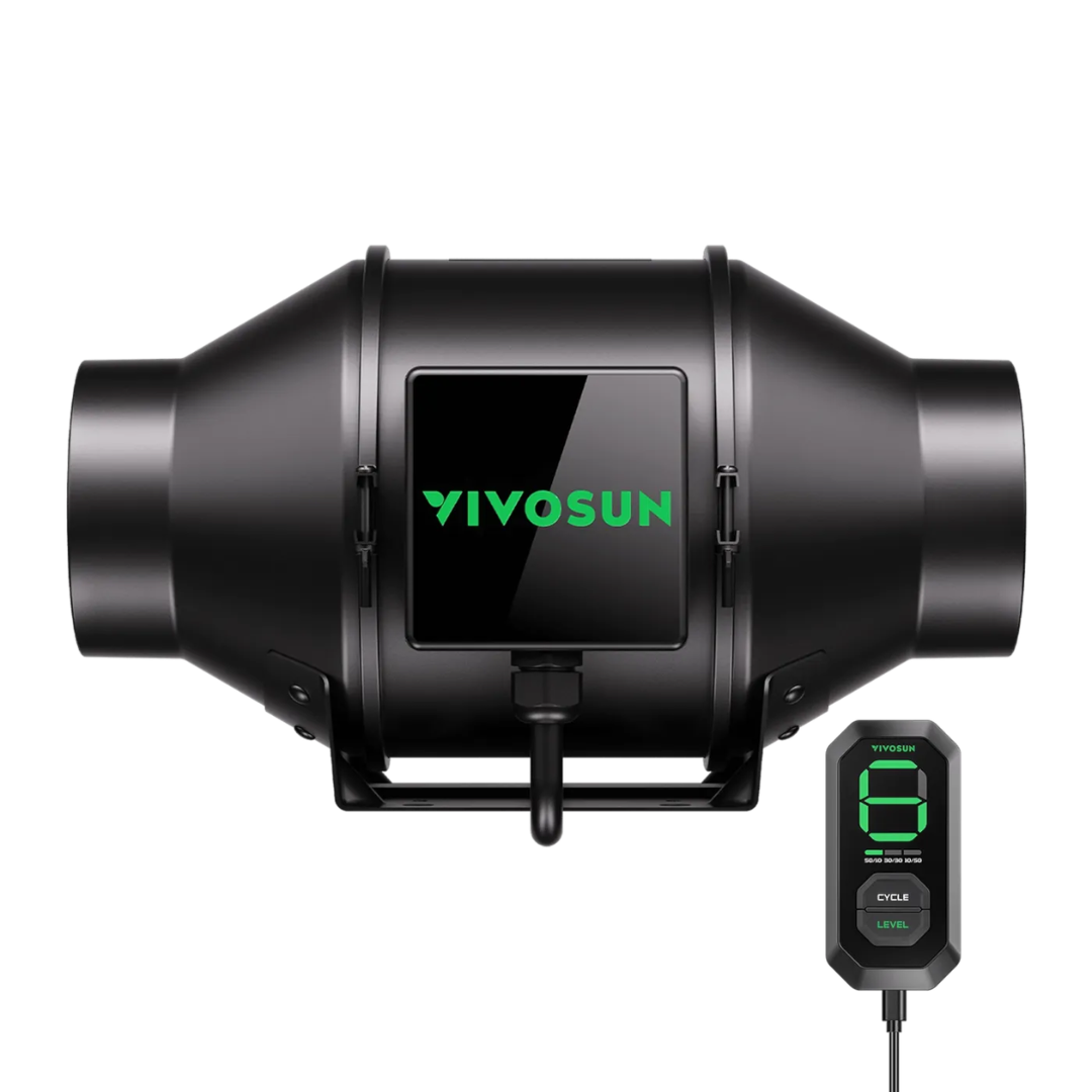Vivosun AeroZesh G4 Inline Fan 4″ with E12 Speed Controller, PWM-Controlled EC Fan for Grow Tent Ventilation