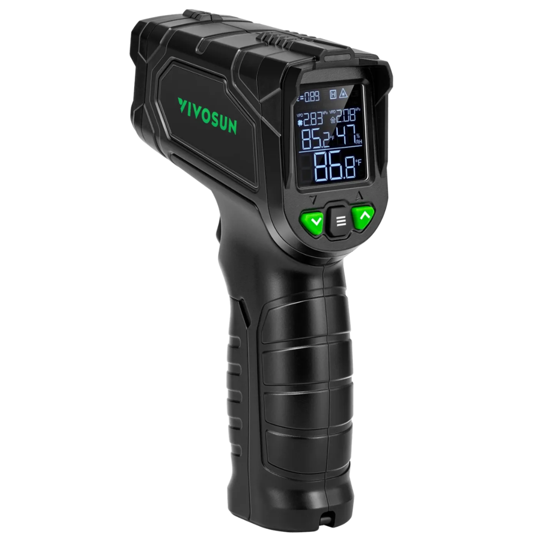 Vivosun VPD Thermometer, Handheld Environmental Monitor, Precision Infrared Laser Thermometer Gun with Adjustable Emissivity, Leaf VPD and Temperature Monitoring for Plants, Grow Tents, HVAC