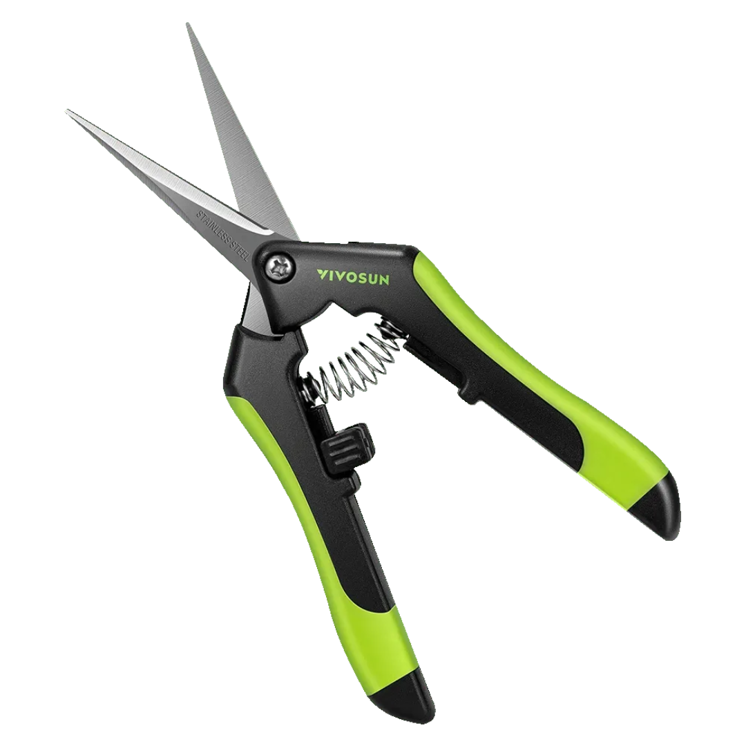 Vivosun Gardening Hand Pruner Pruning Shear with Straight Stainless Steel Blades, Black-and-Green