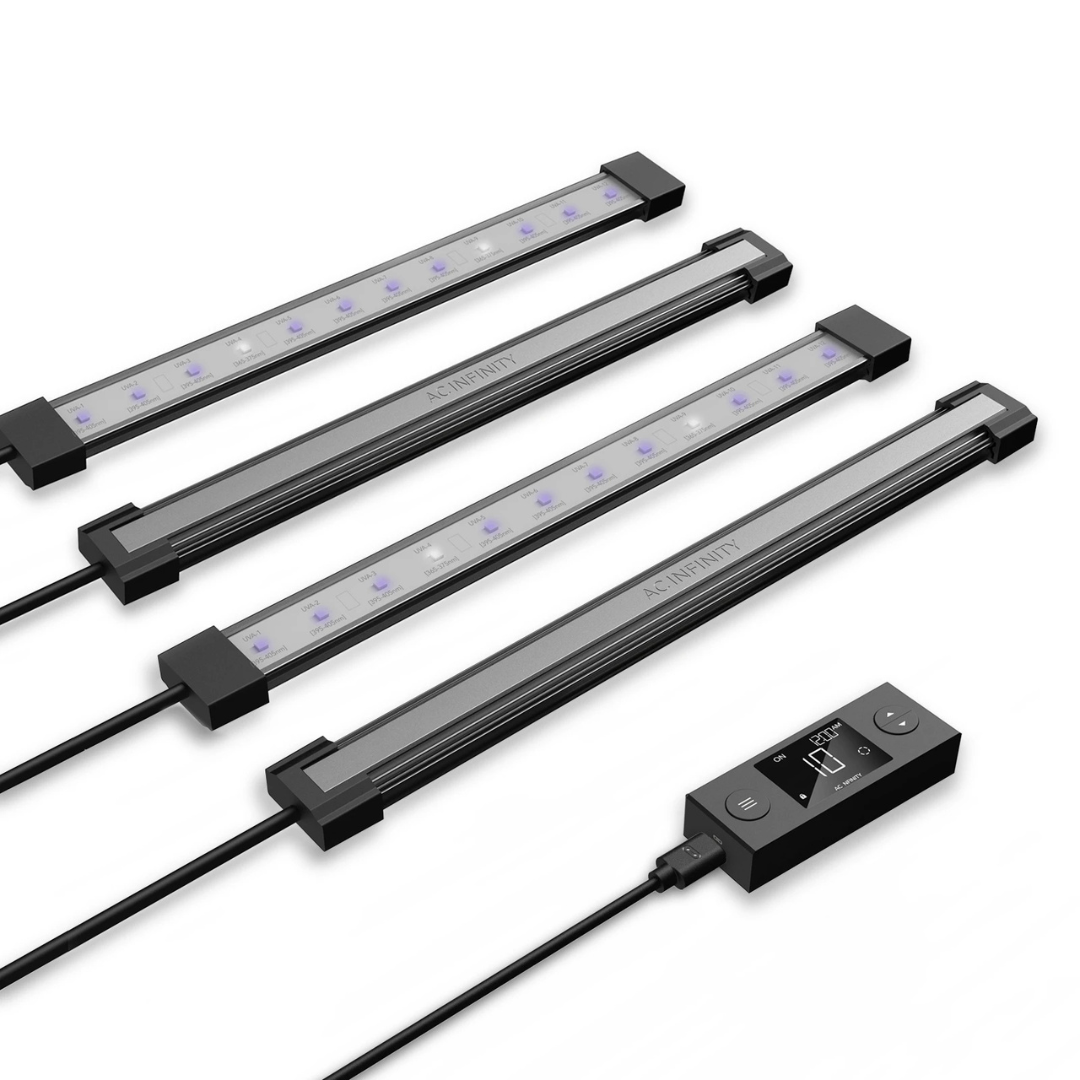 AC Infinity IONBEAM U4, Supplemental Grow Light Bars 11", Targeted UV Spectrum LED 4-Bar Kit