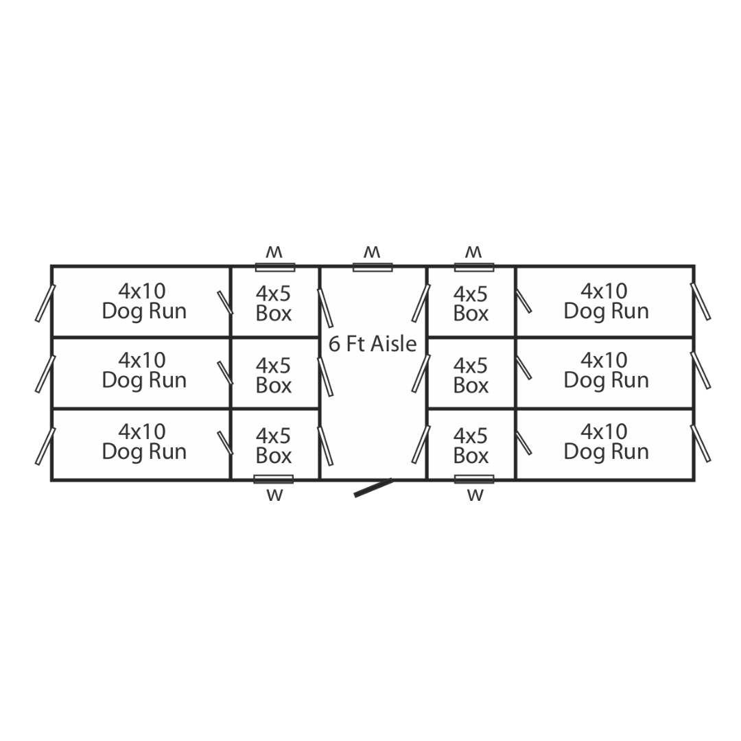Bind in Hand 12×36 6-Run Commercial Kennel