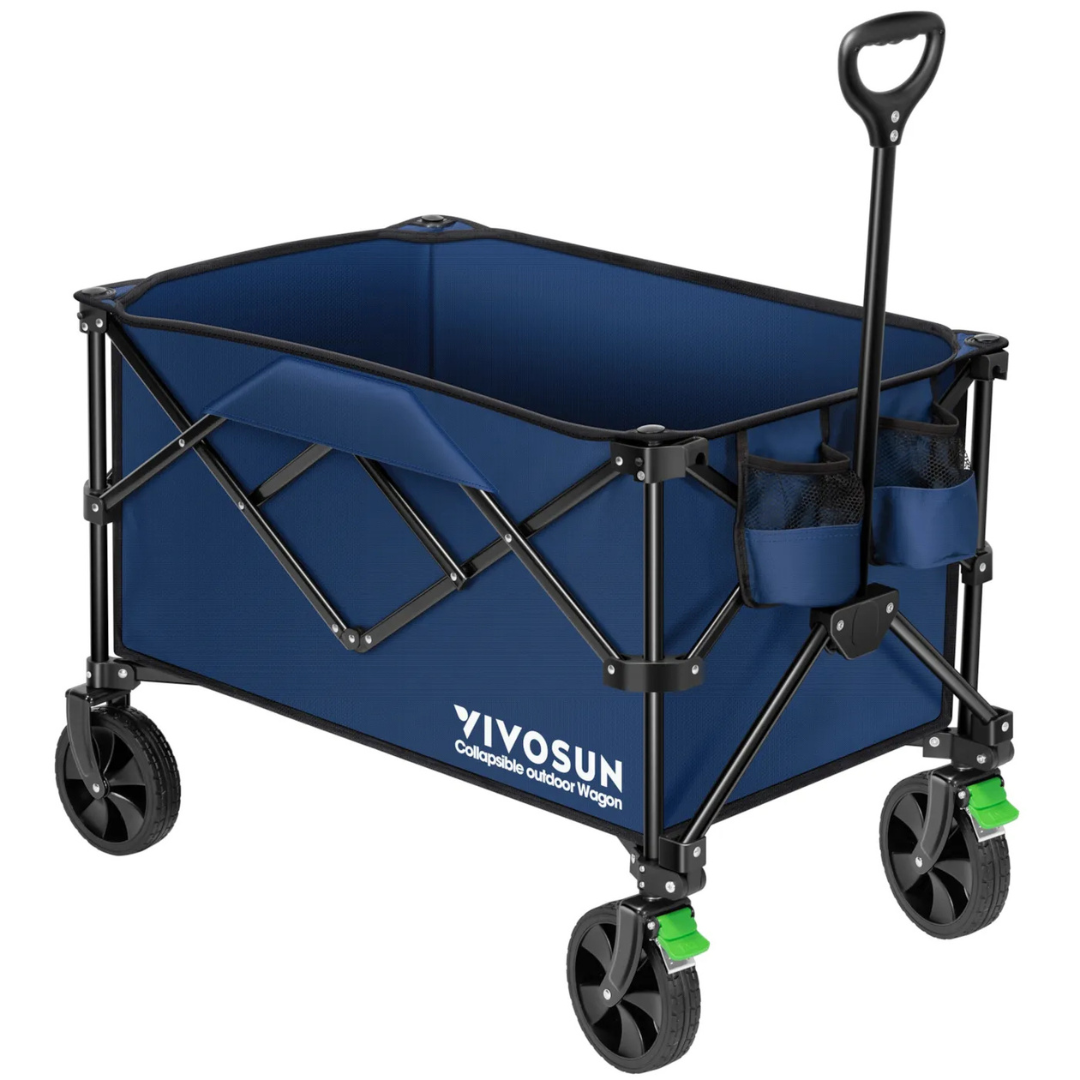 Vivosun Heavy Duty Collapsible Folding Wagon, Blue