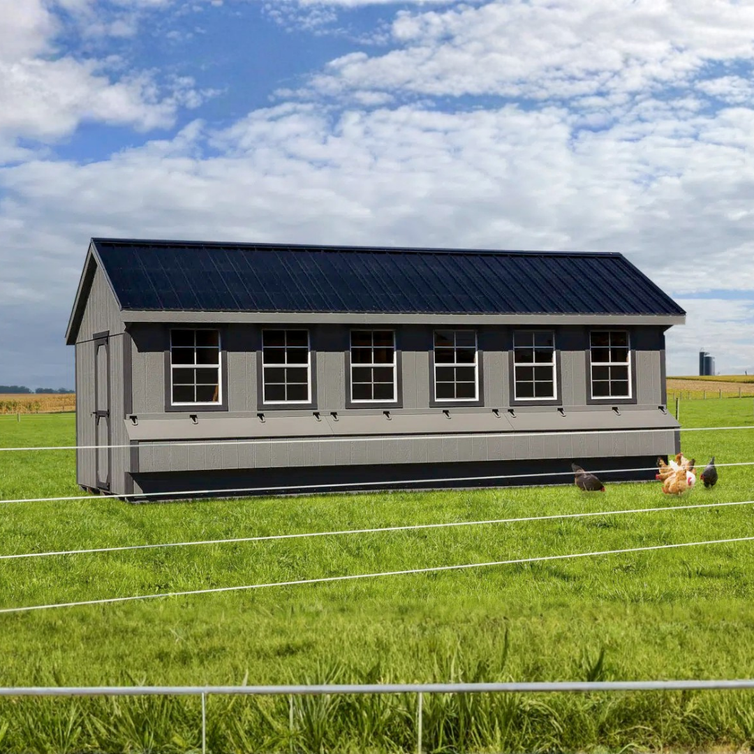 Bird-in-Hand 10×24 Quaker Chicken Coop