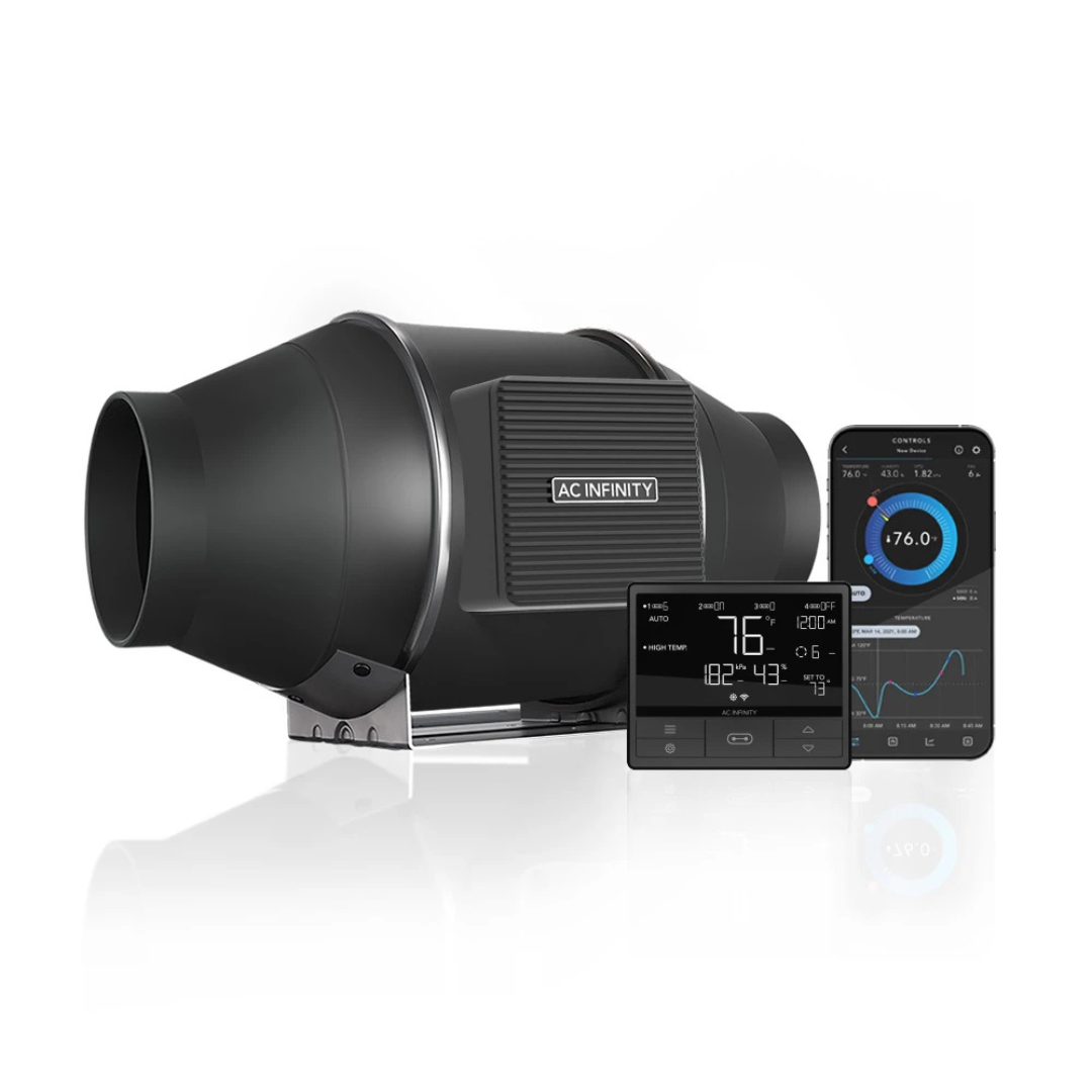 AC Infinioty CLOUDLINE T4, Quiet Inline Fan 4" with Temperature Humidity VPD Controller