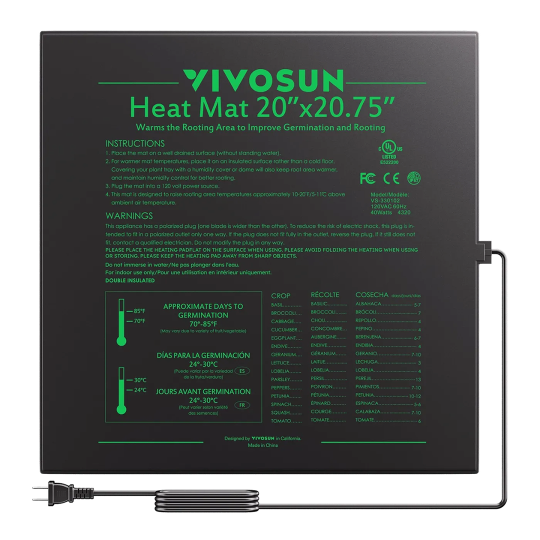 Vivosun Seedling Heat Mat 20″ x 20.75″