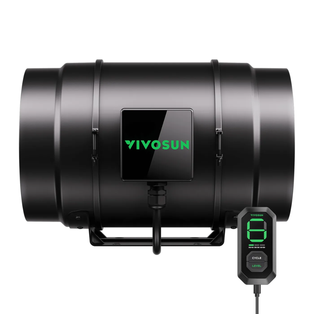 Vivosun AeroZesh G8 Inline Fan 8″ with E12 Speed Controller, PWM-Controlled EC Fan for Grow Tent Ventilation
