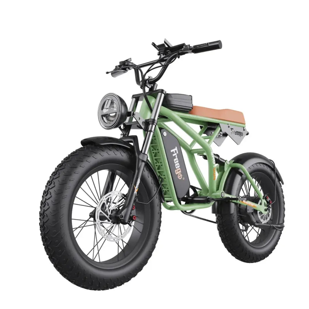 Freego F1 Pro (Camouflage Green) Fat Tires Off Road Electric Bike 7 Speed Gears
