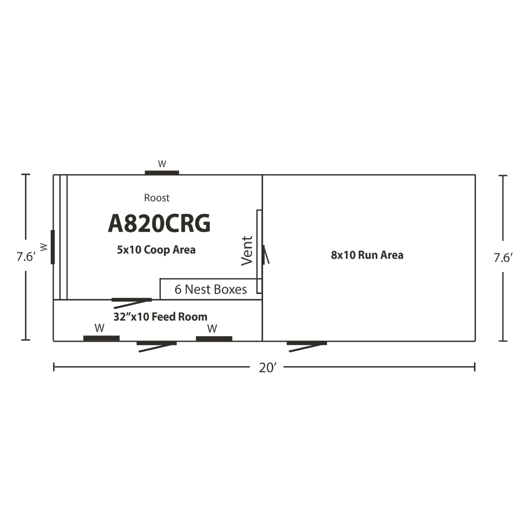 Bird in Hand 8×20 A-Frame Combination Chicken Coop