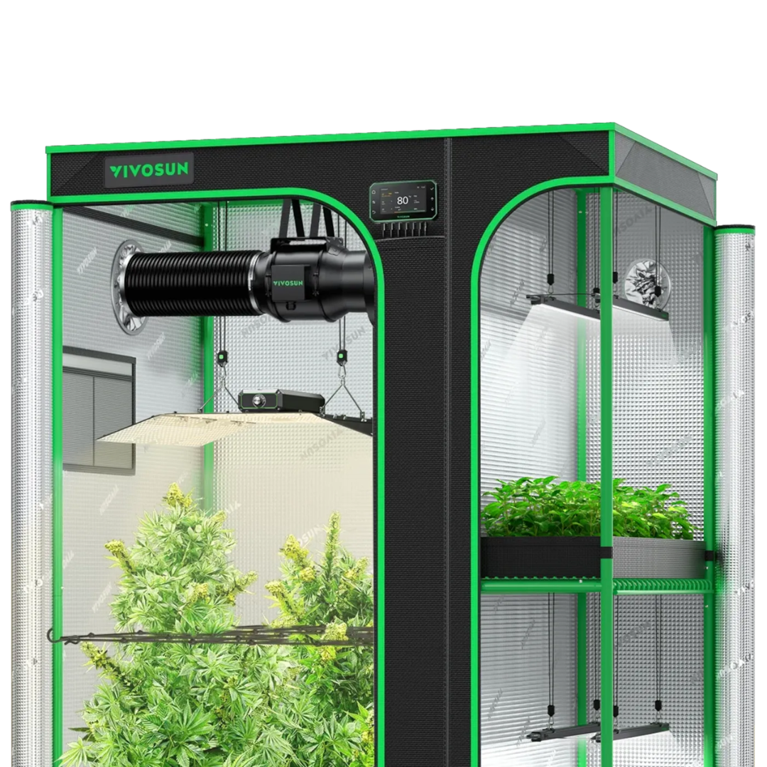 Vivosun Smart 2-in-1 Grow Tent Kit 4x5, 4-Plant Complete System, with WiFi E42A+ Controller, LumaLight 400W LED Grow Light, and 6-inch AeroZesh G6 Ventilation Combo