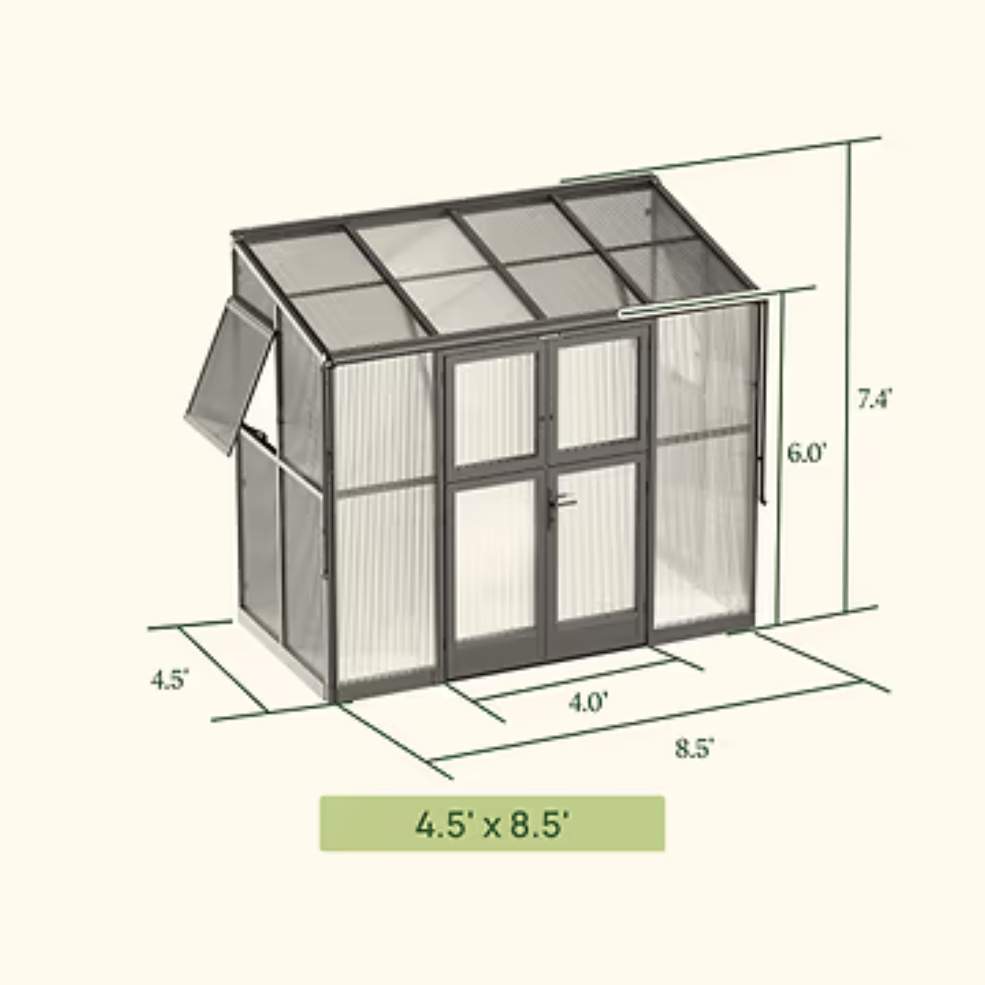 Lean-To Greenhouse - 4.5' x 8.5'