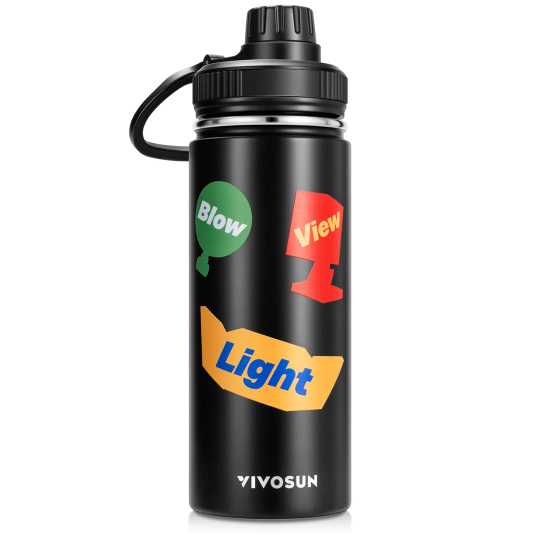 Vivosun 18oz Insulated Stainless Steel Water Bottle, Food-Grade & Leak-Proof, Portable for Home Office Sports Travel