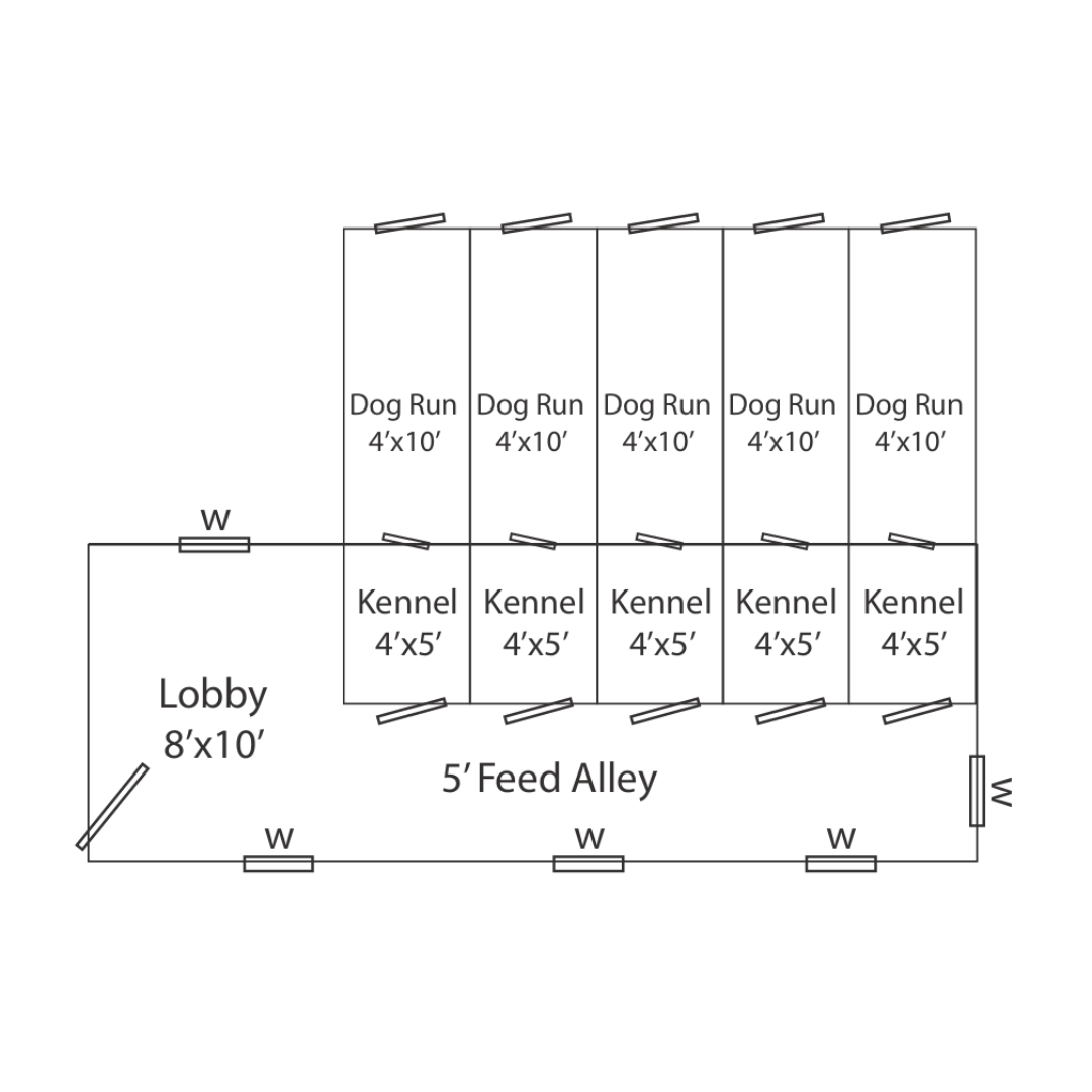 Bird in Hand 20×28 5-Run Commercial Kennel