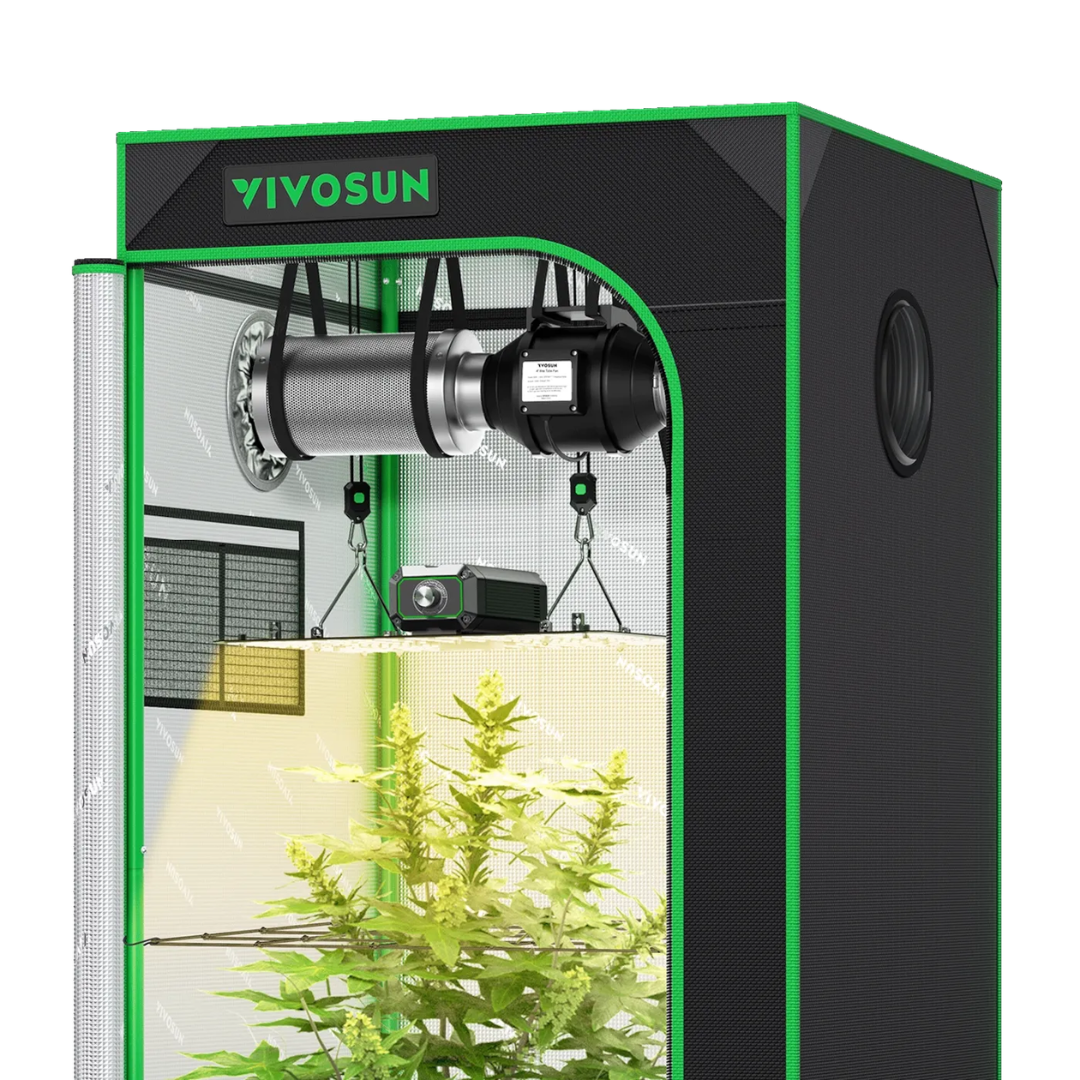 Vivosun Starter Grow Tent Kit, 2 × 2ft 1-Plant System, WiFi-Controlled Grow System with Full Spectrum LED Grow Light, Automatic Ventilation, GrowHub Outlet A22 with Temperature and Humidity Sensor