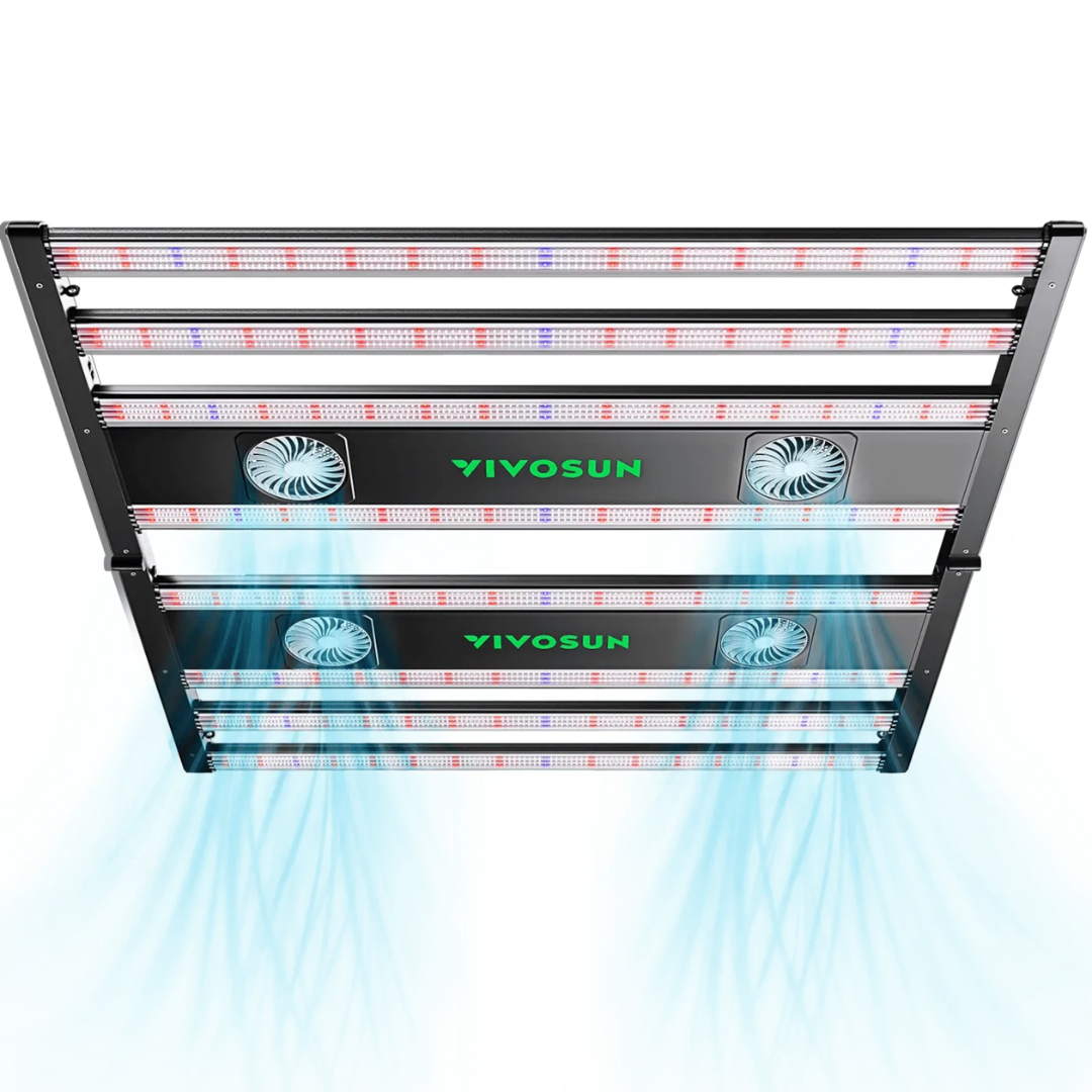 Vivosun AeroLight 850W LED Grow Light, Indoor Plant Light Bars with Circulation Fan for Grow Tent Cooling Ventilation, Tunable Full Spectrum, Support App Control, GrowHub Compatible, 5x5ft Coverage