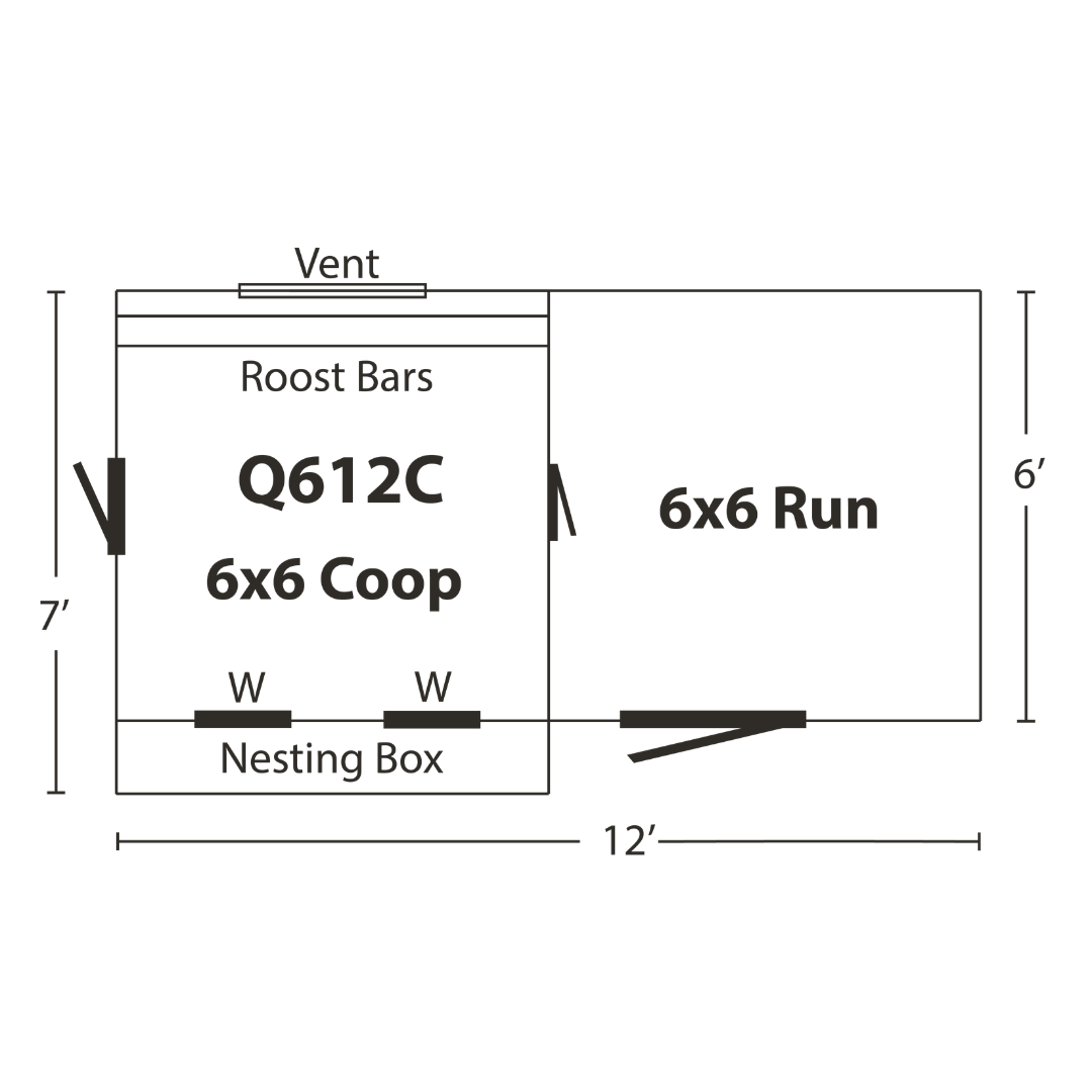Bird-in-Hand 6×12 Quaker Combination Chicken Coop