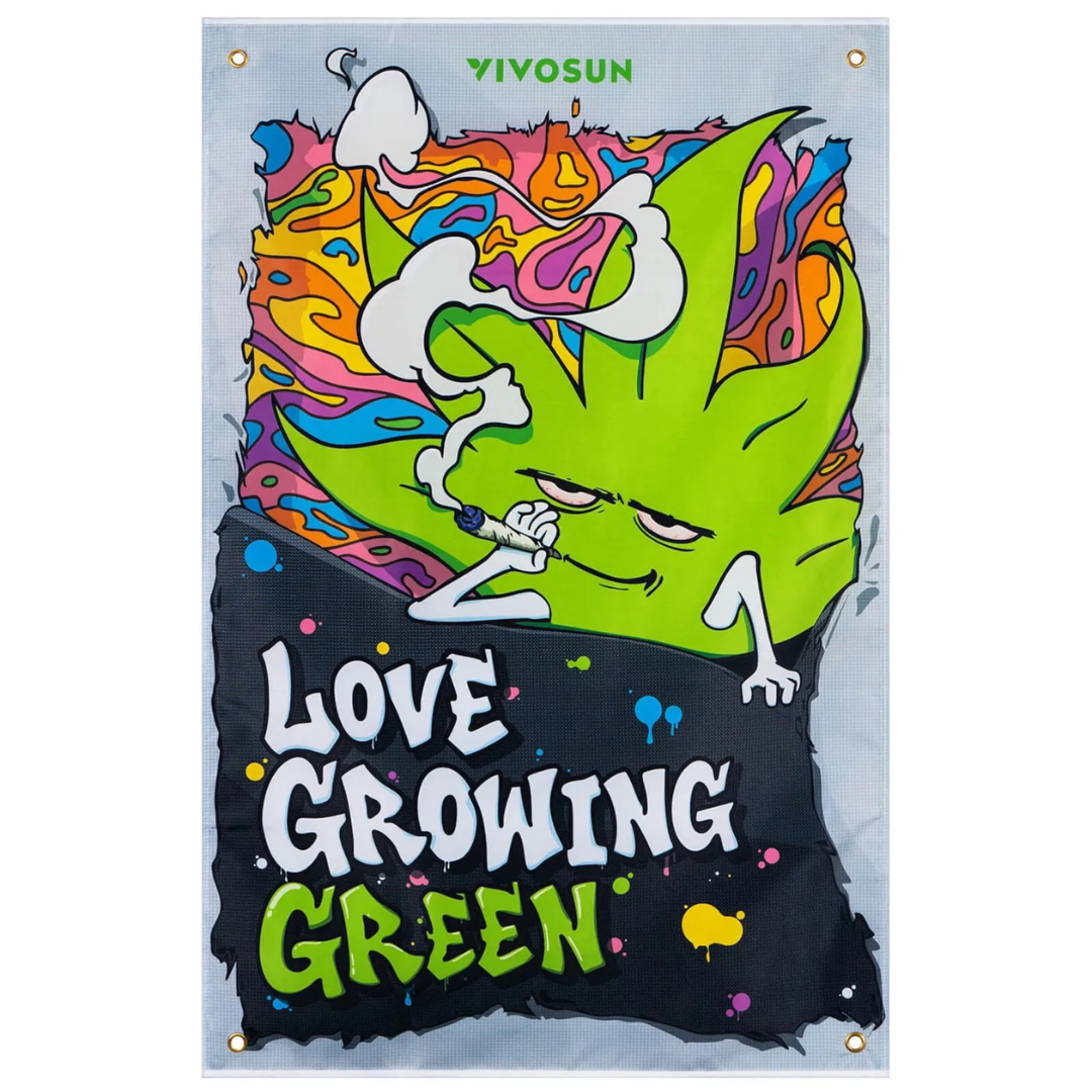 Vivosun Brand Flag 60×90 cm, Durable Oxford Fabric Banner with Vivid Digital Print, Easy to Hang for Grow Tents, Home, or Events